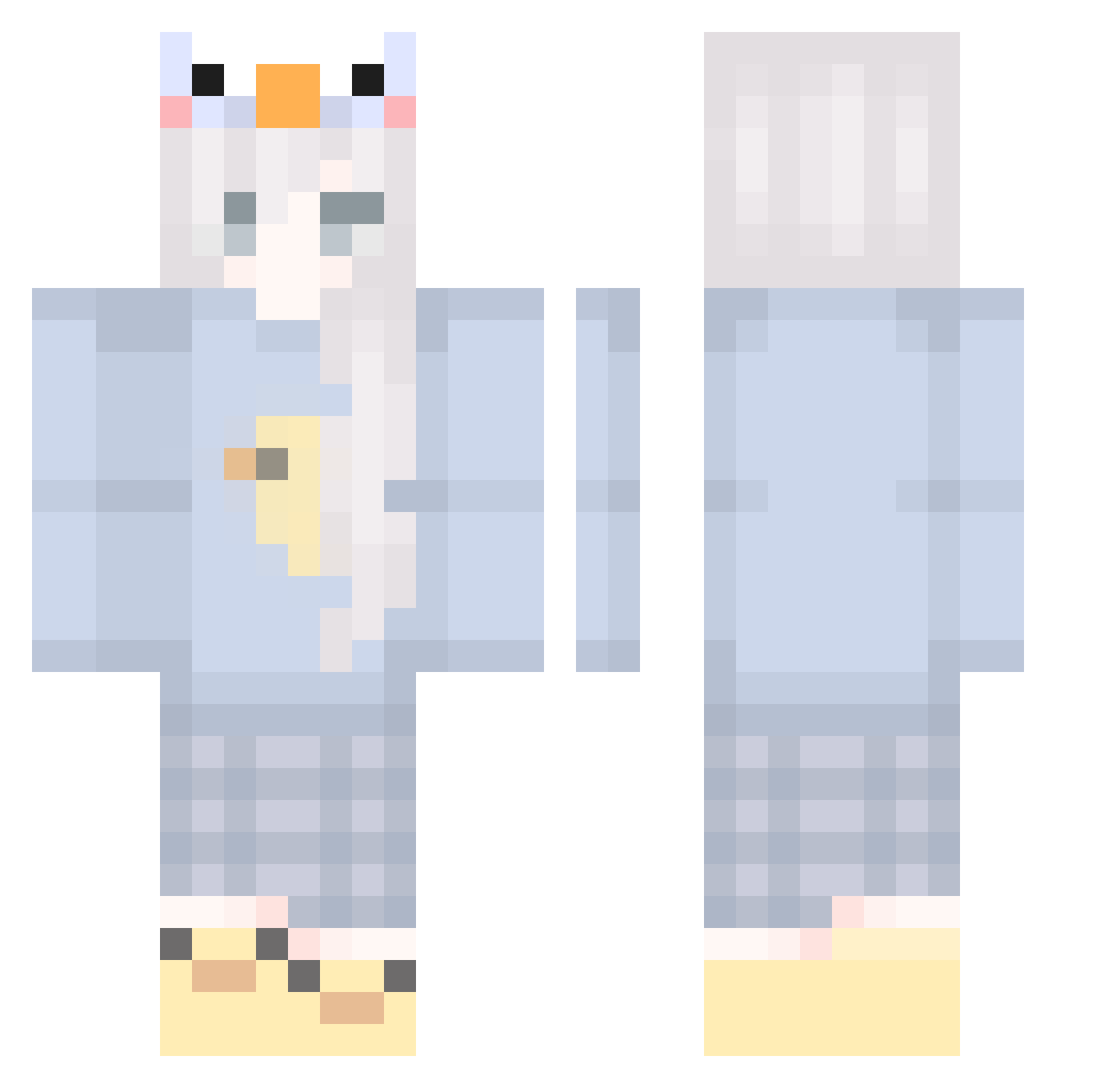 MeipharLoL Minecraft skin, front and back view