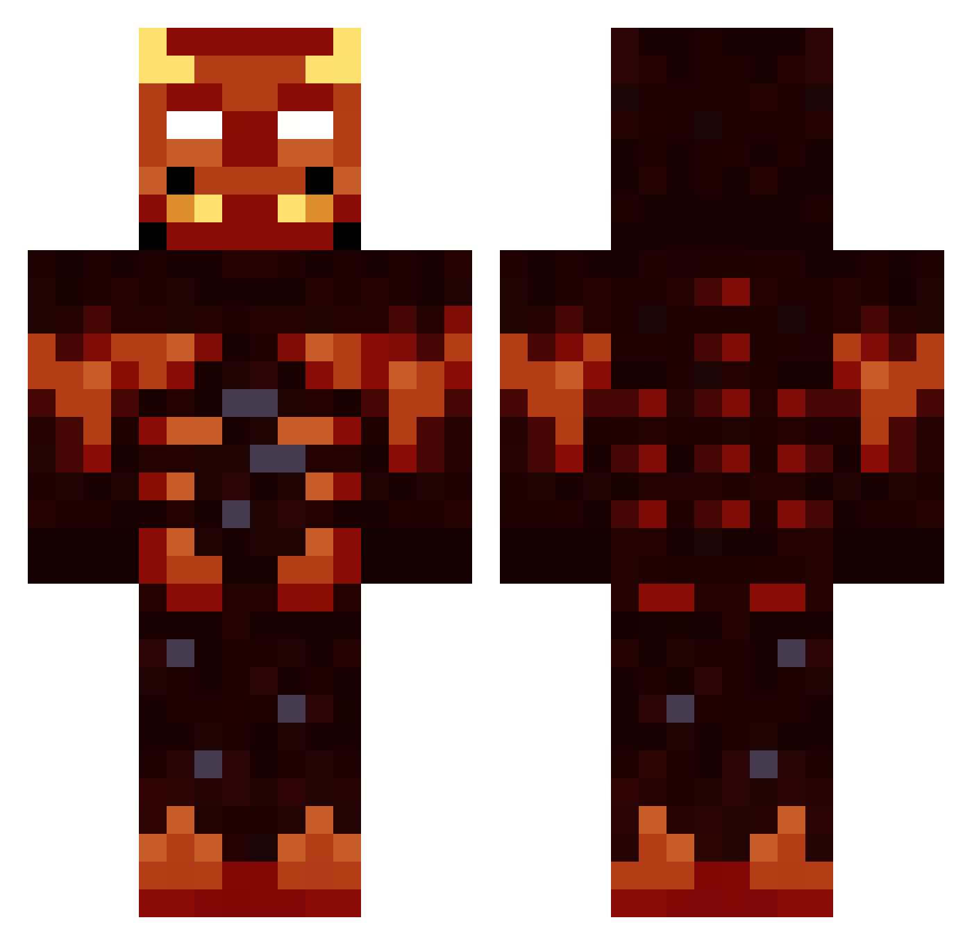 Paralyzers Minecraft skin, front and back view