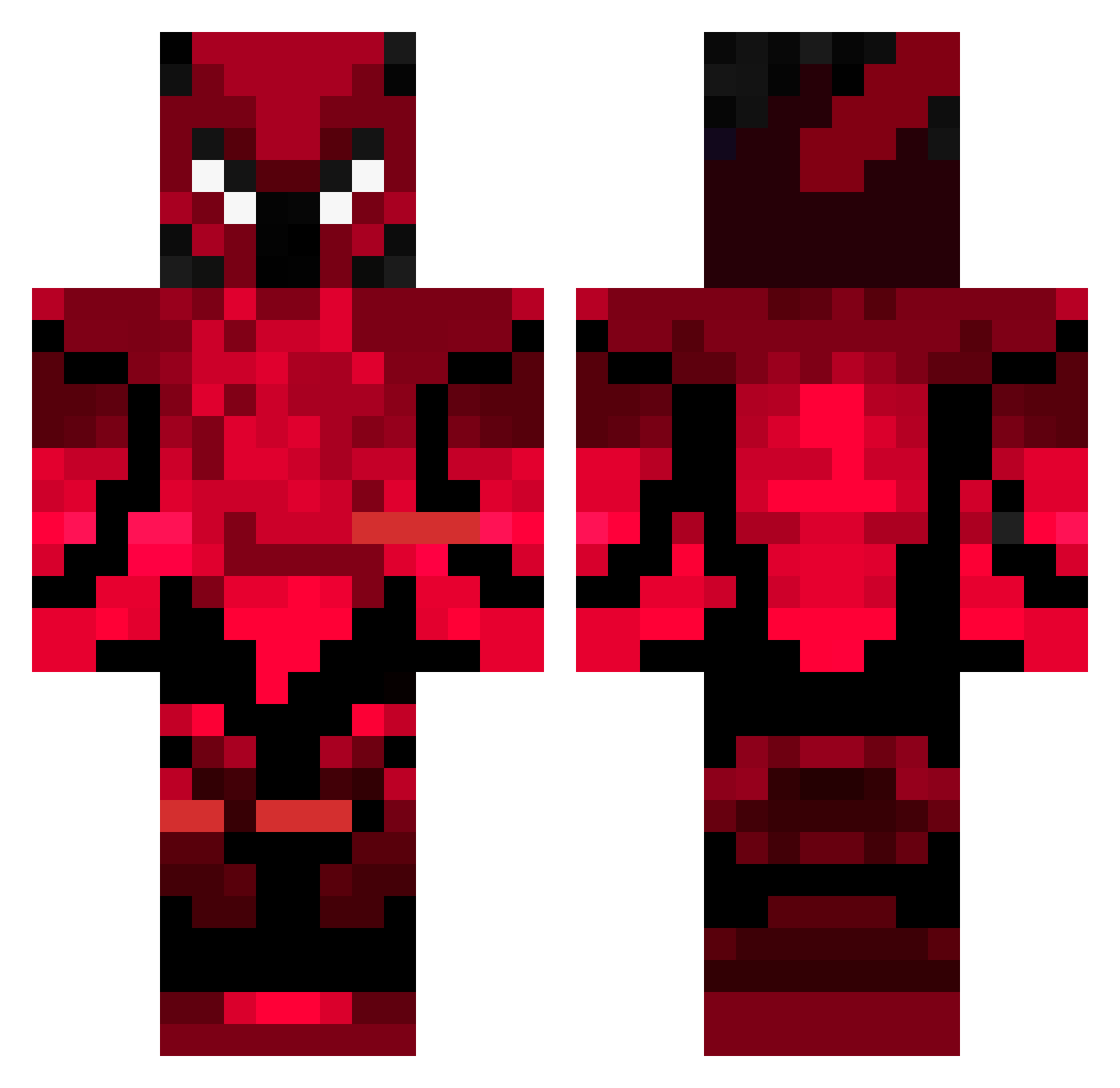 Kmonks89 Minecraft skin, front and back view