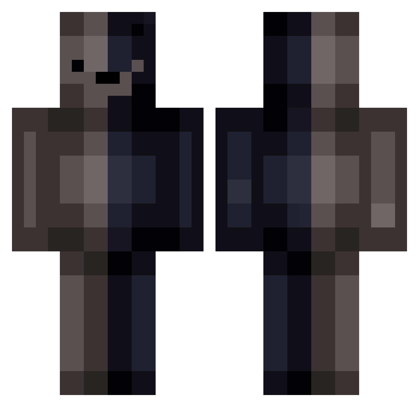 Weird_Joey Minecraft skin, front and back view