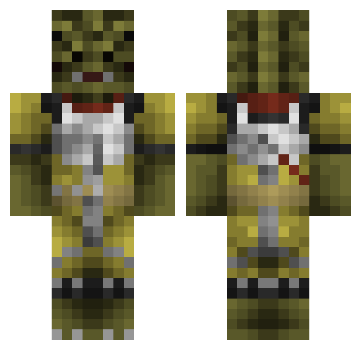 Frosty1p Minecraft skin, front and back view