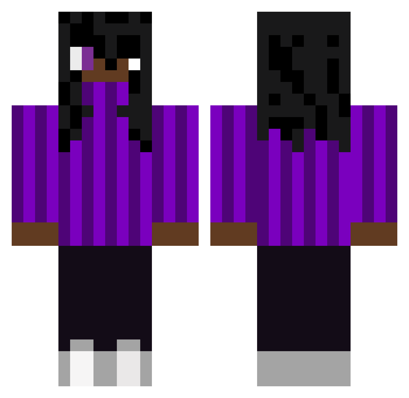 Genzic Minecraft skin, front and back view