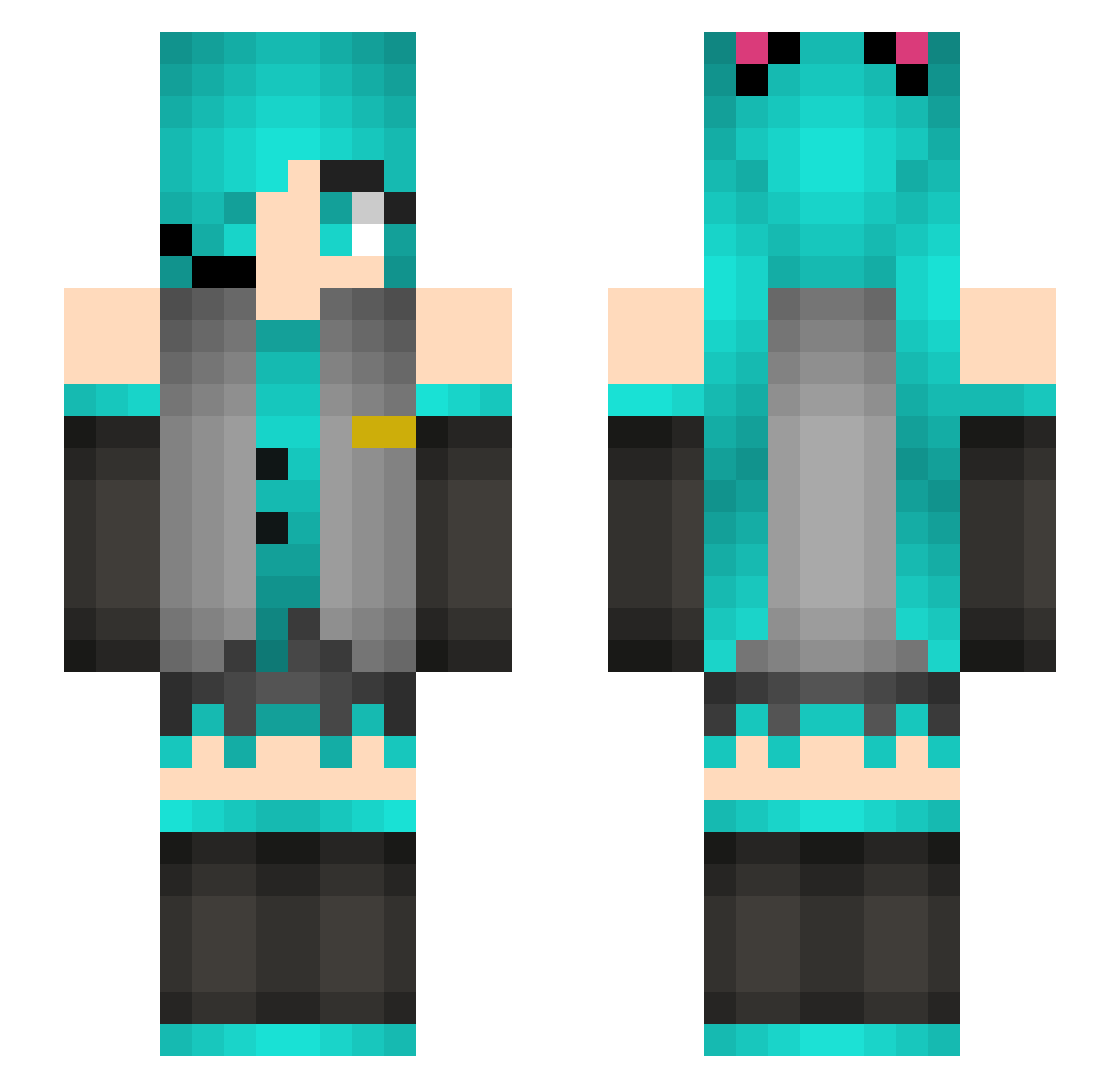 aloise Minecraft skin, front and back view