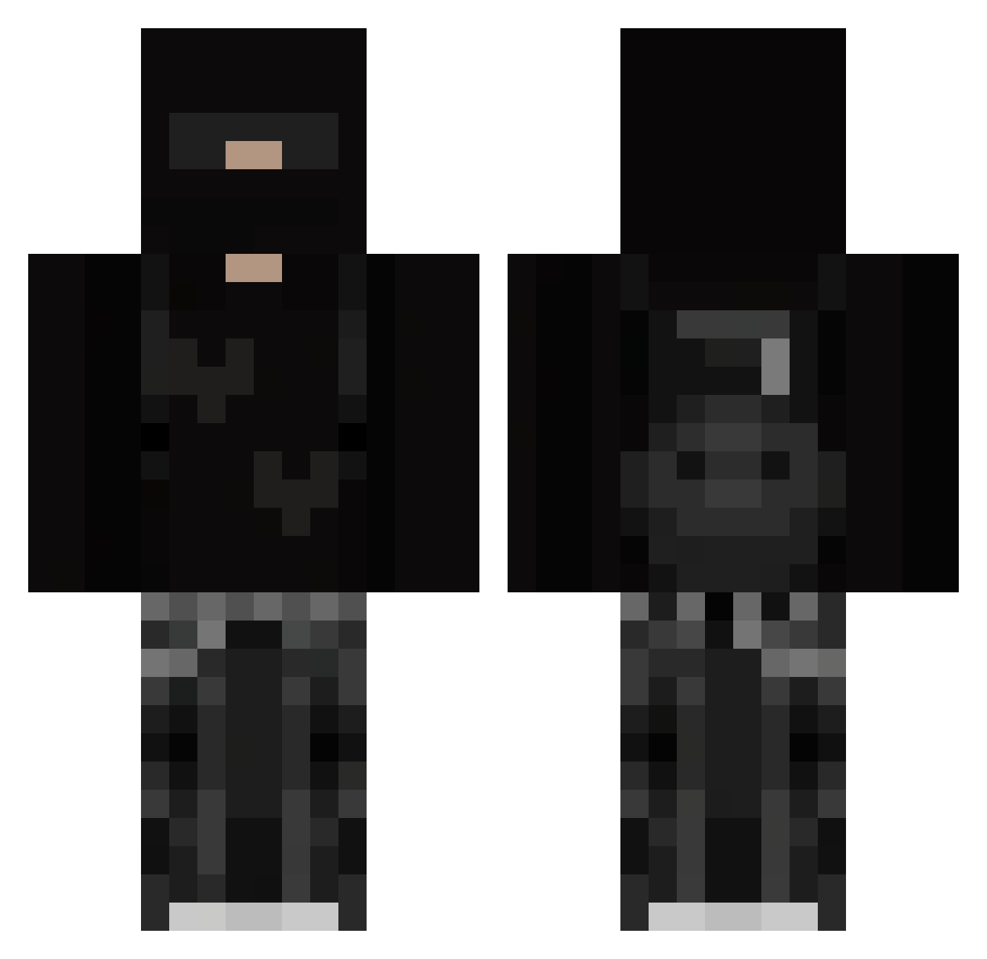 Slashiee Minecraft skin, front and back view