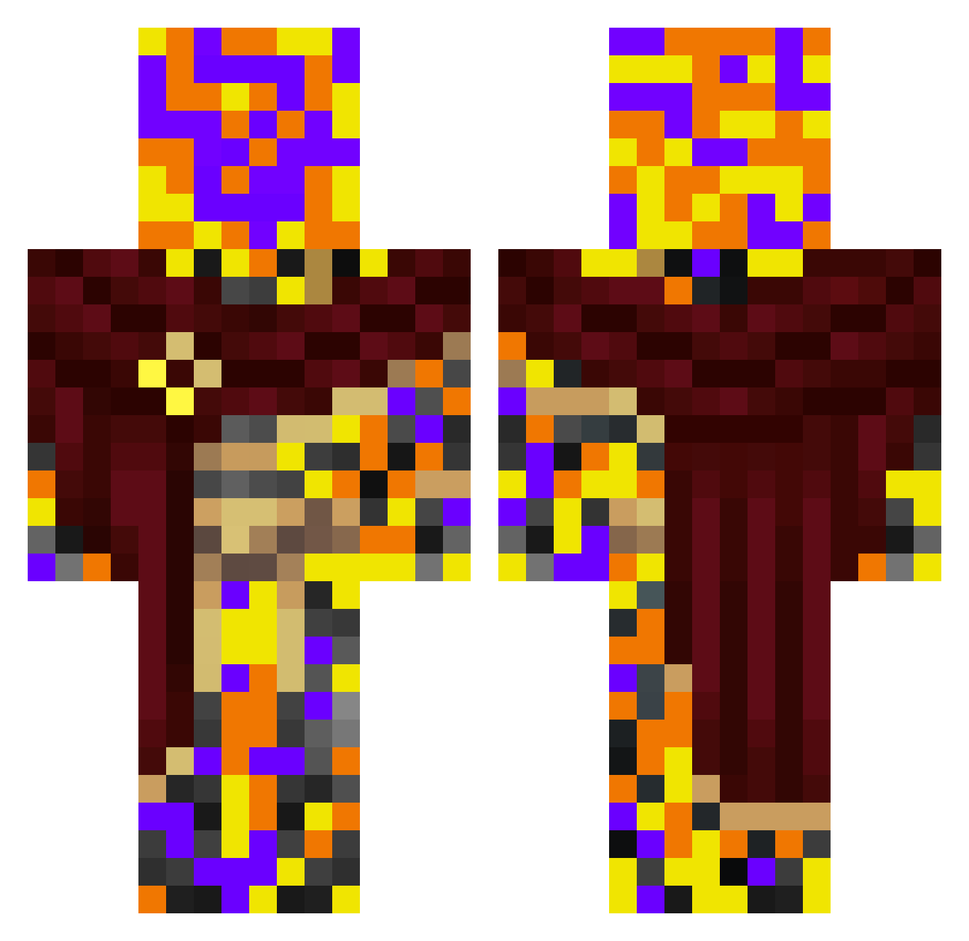 zKM_ Minecraft skin, front and back view