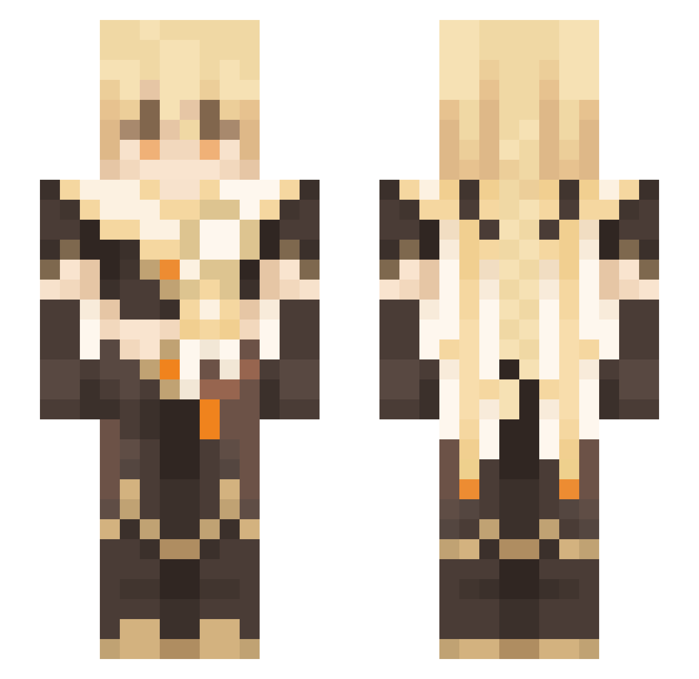 LukLook Minecraft skin, front and back view