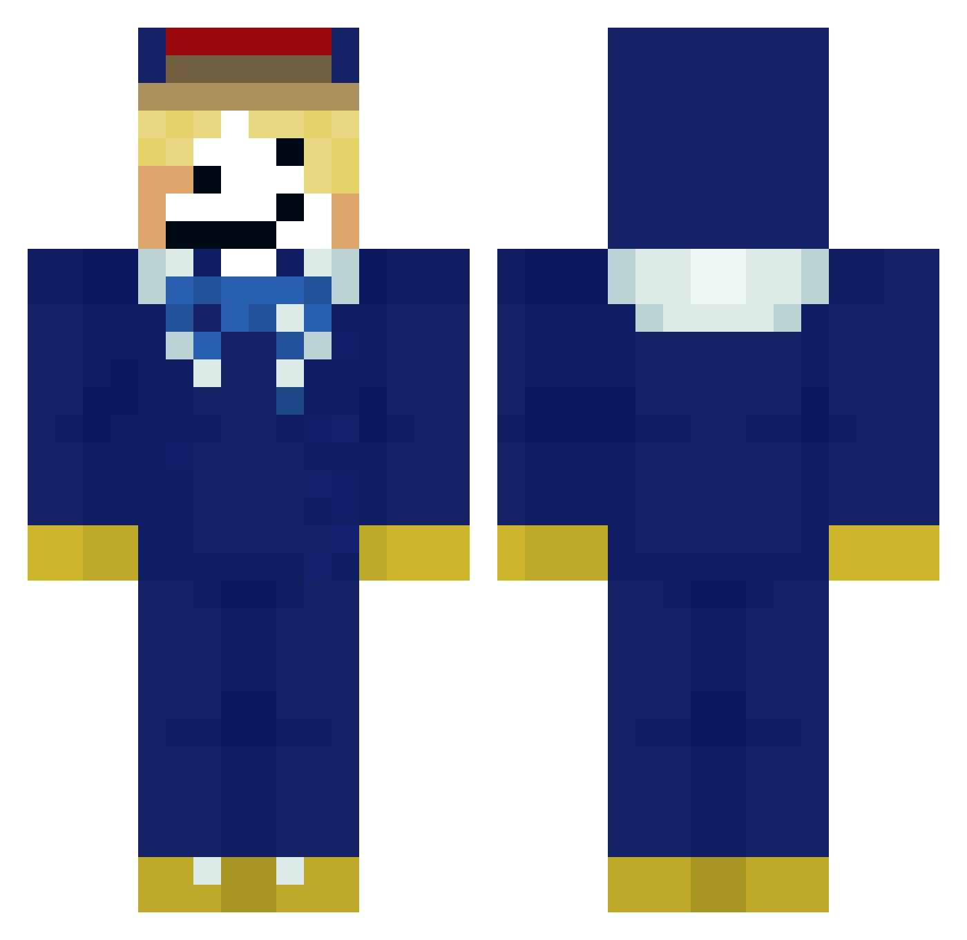 Sanowo Minecraft skin, front and back view