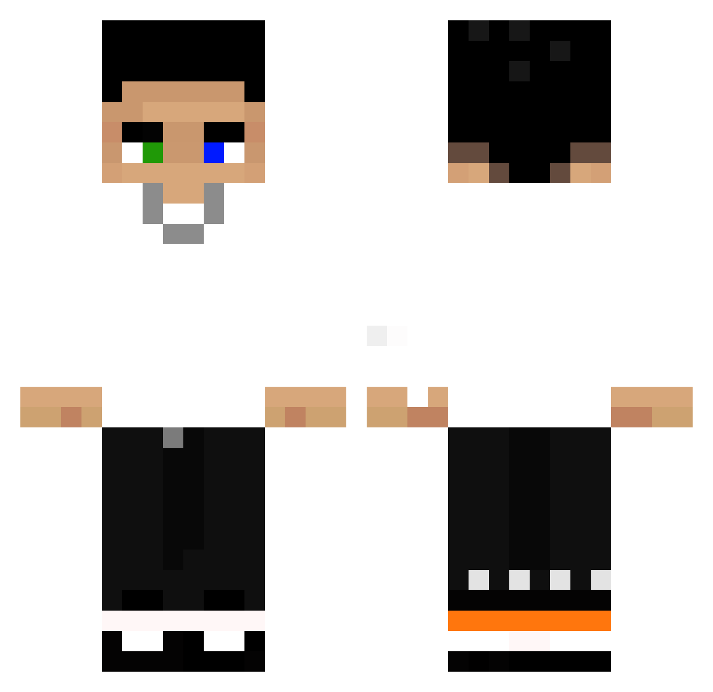 RegnabitGus Minecraft skin, front and back view
