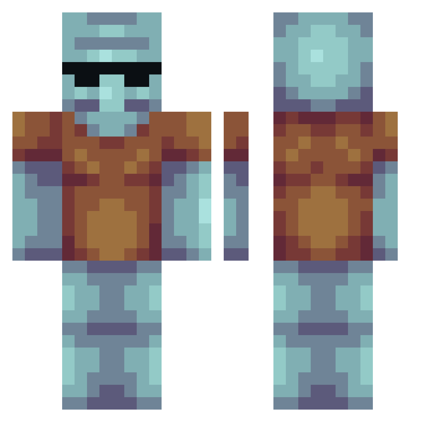 Frap Minecraft skin, front and back view