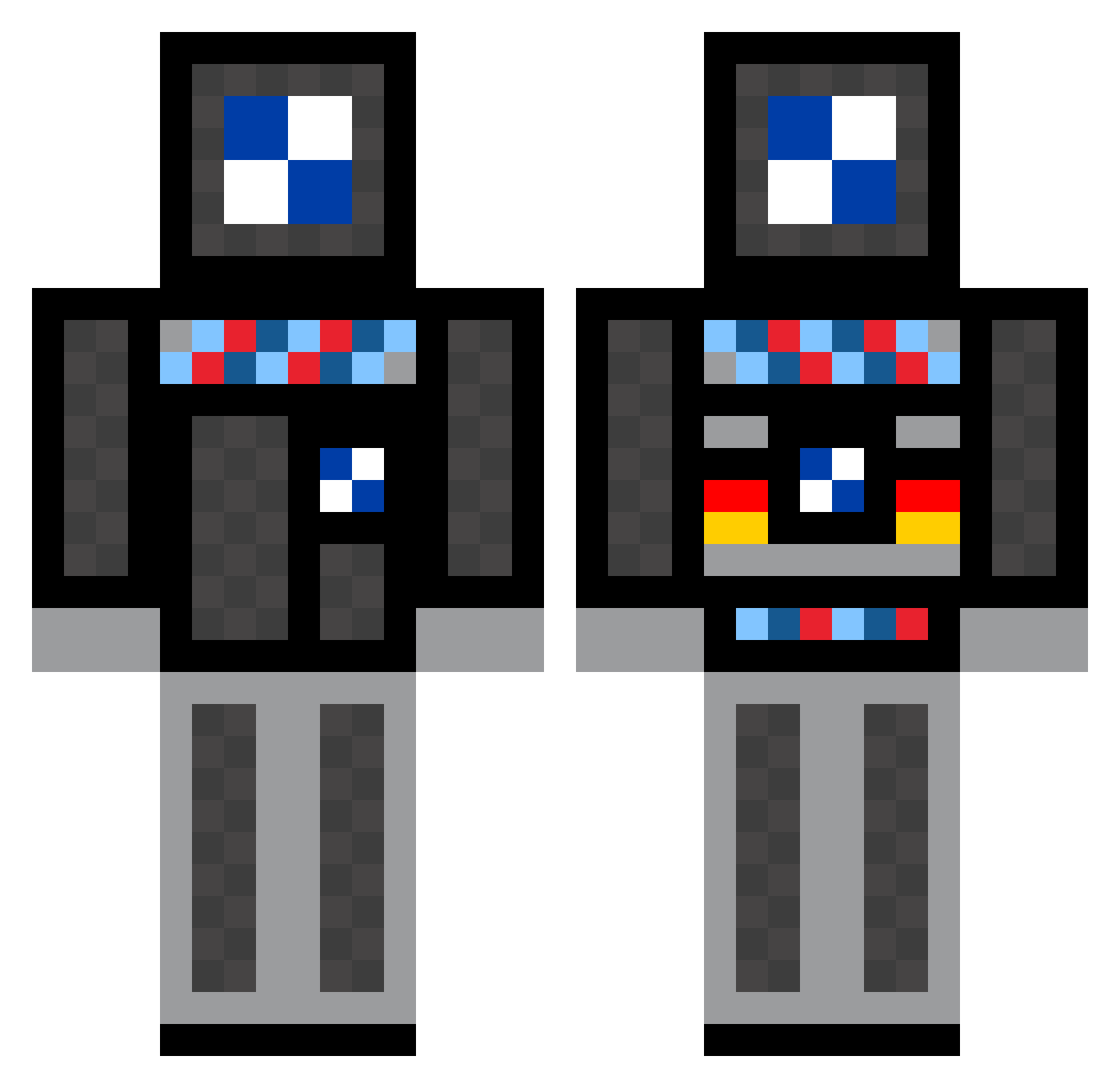 FLNCasinoo Minecraft skin, front and back view