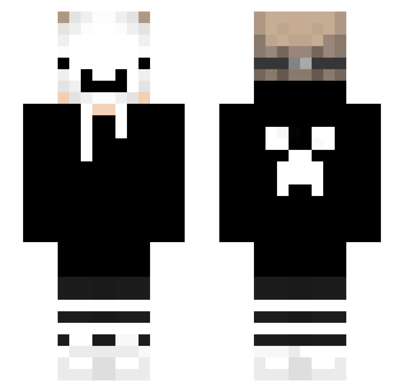Jandrawn Minecraft skin, front and back view