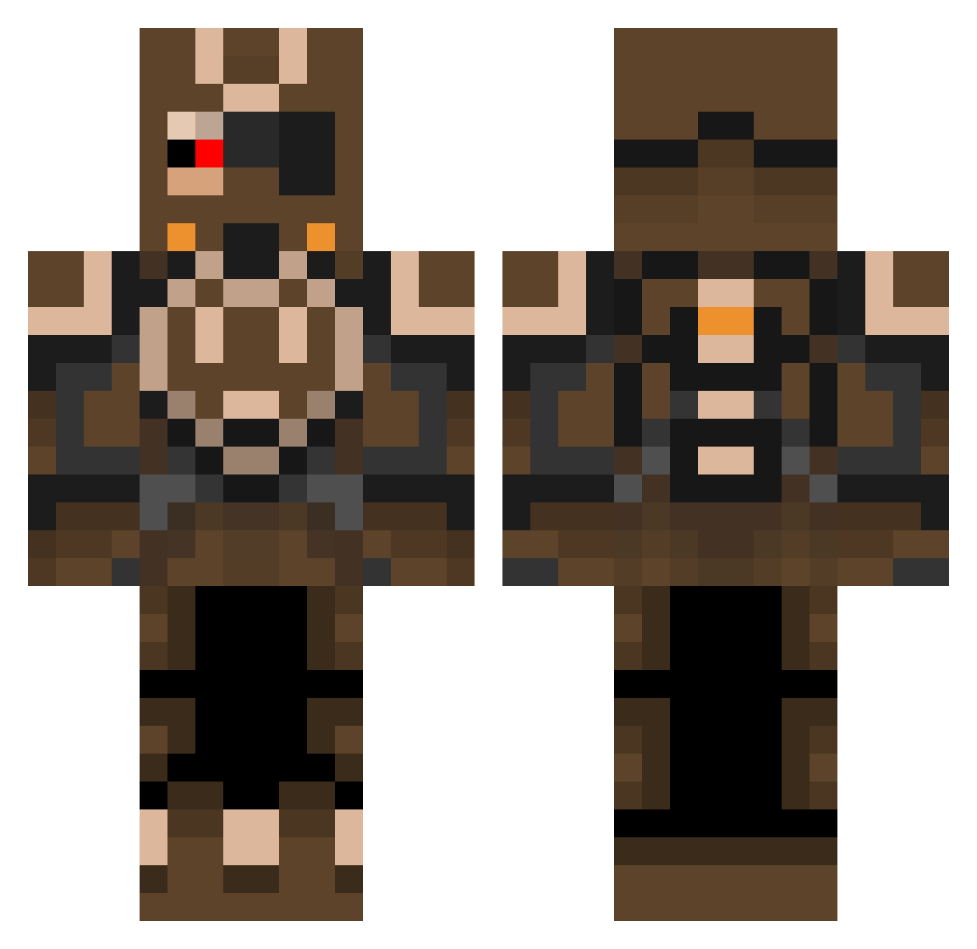 Wenkle Minecraft skin, front and back view