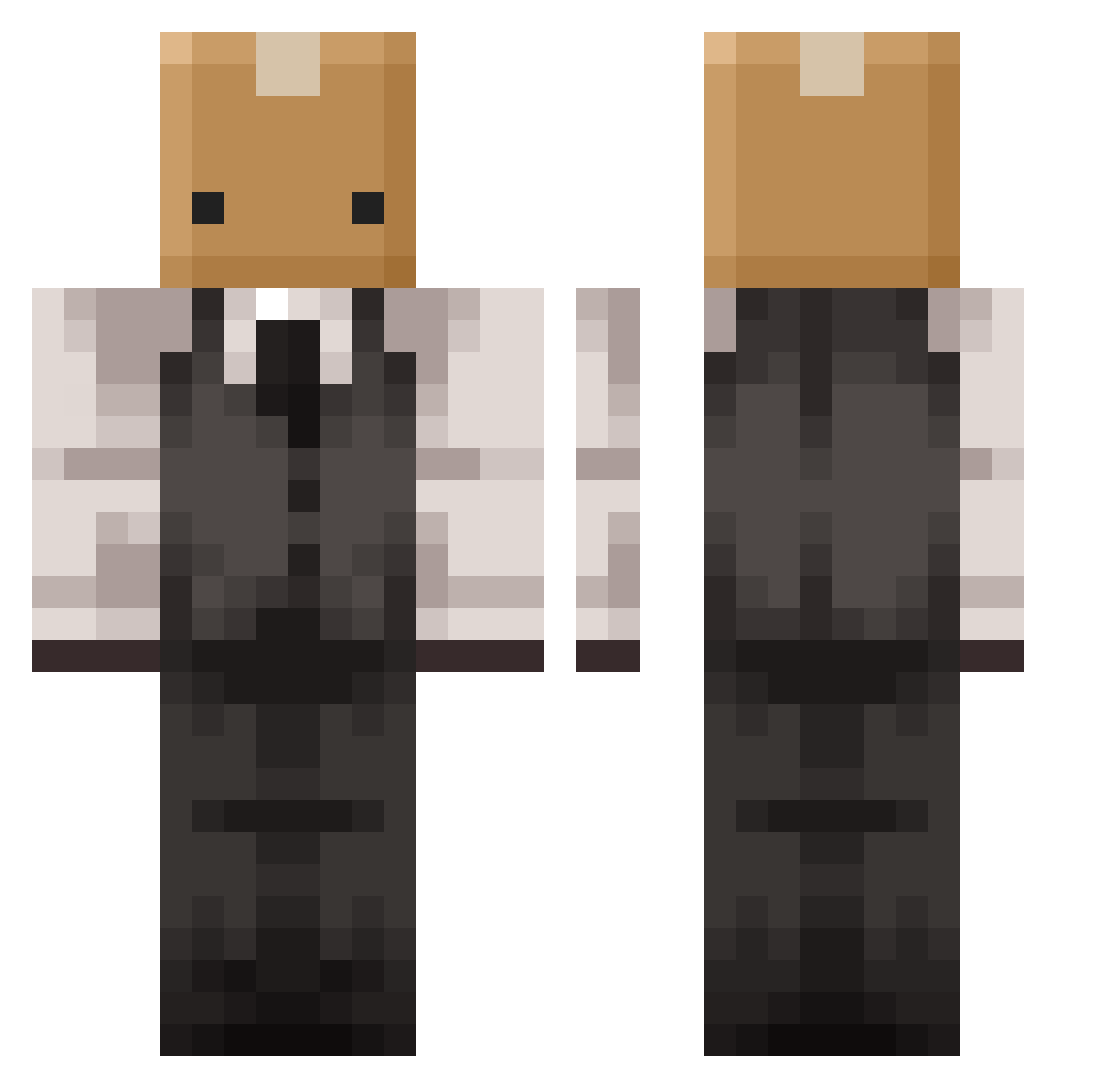 Deecaffeinated Minecraft skin, front and back view