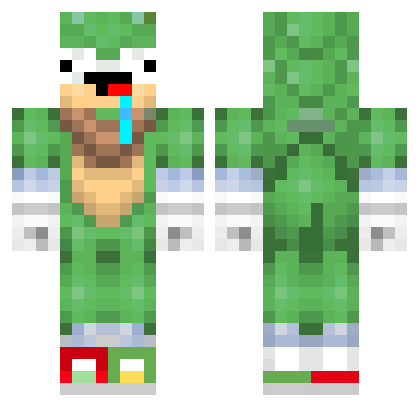 uxyie Minecraft skin, front and back view