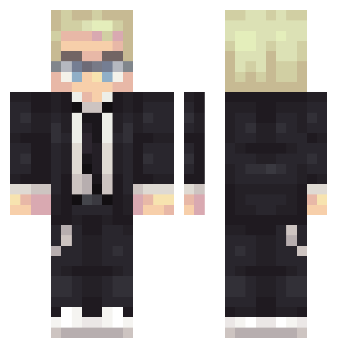 Shinabarl Minecraft skin, front and back view