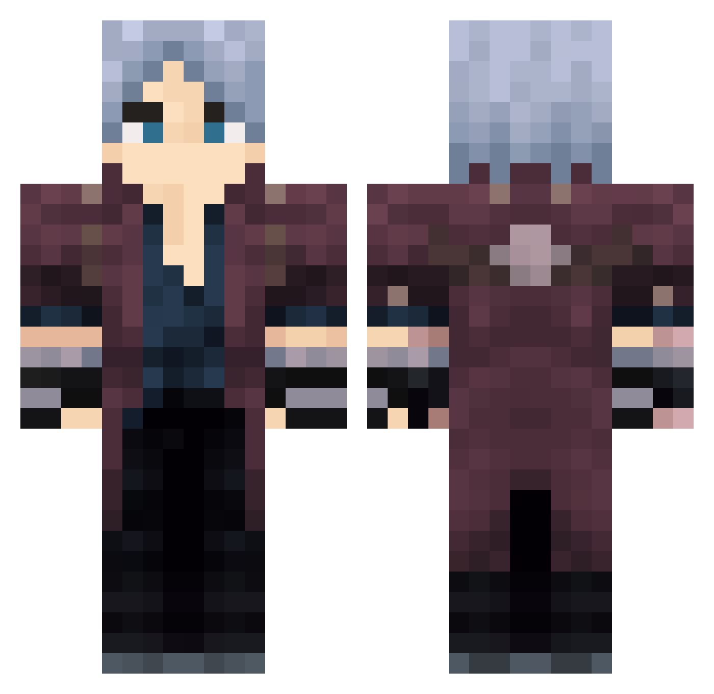 Redoun Minecraft skin, front and back view