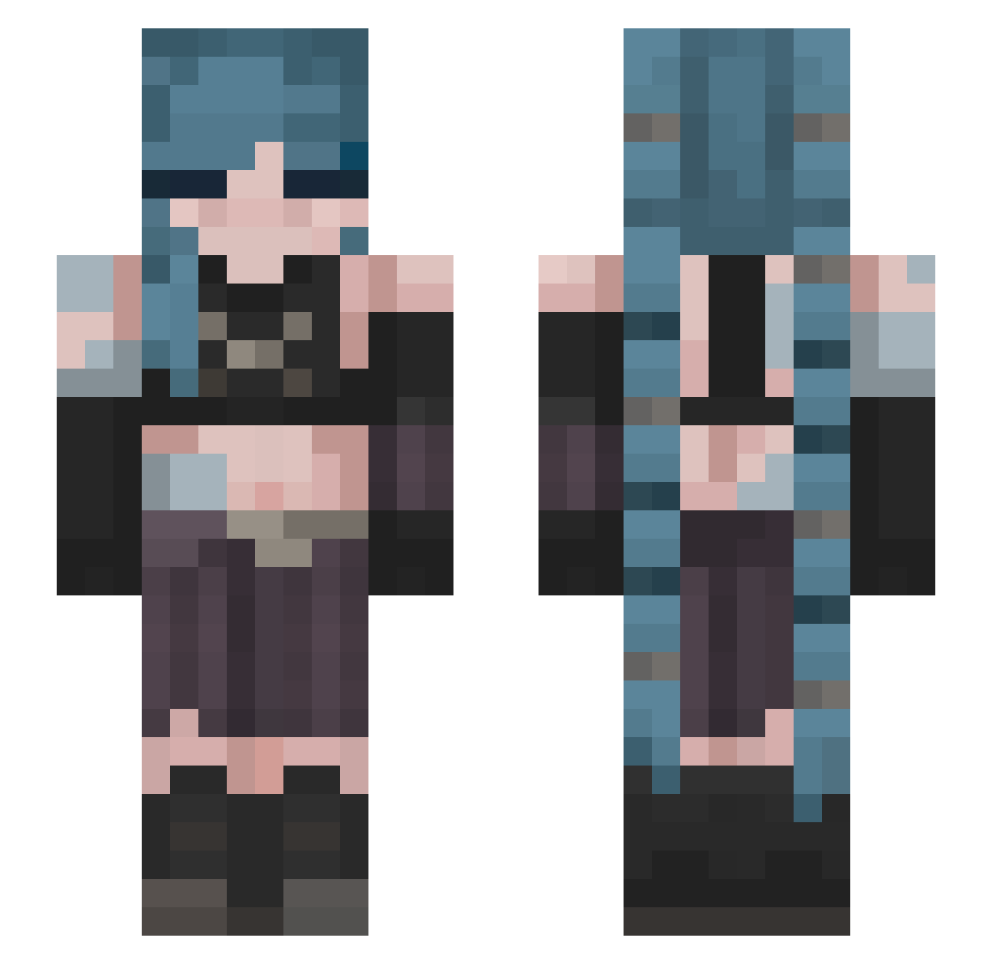 spiritween Minecraft skin, front and back view