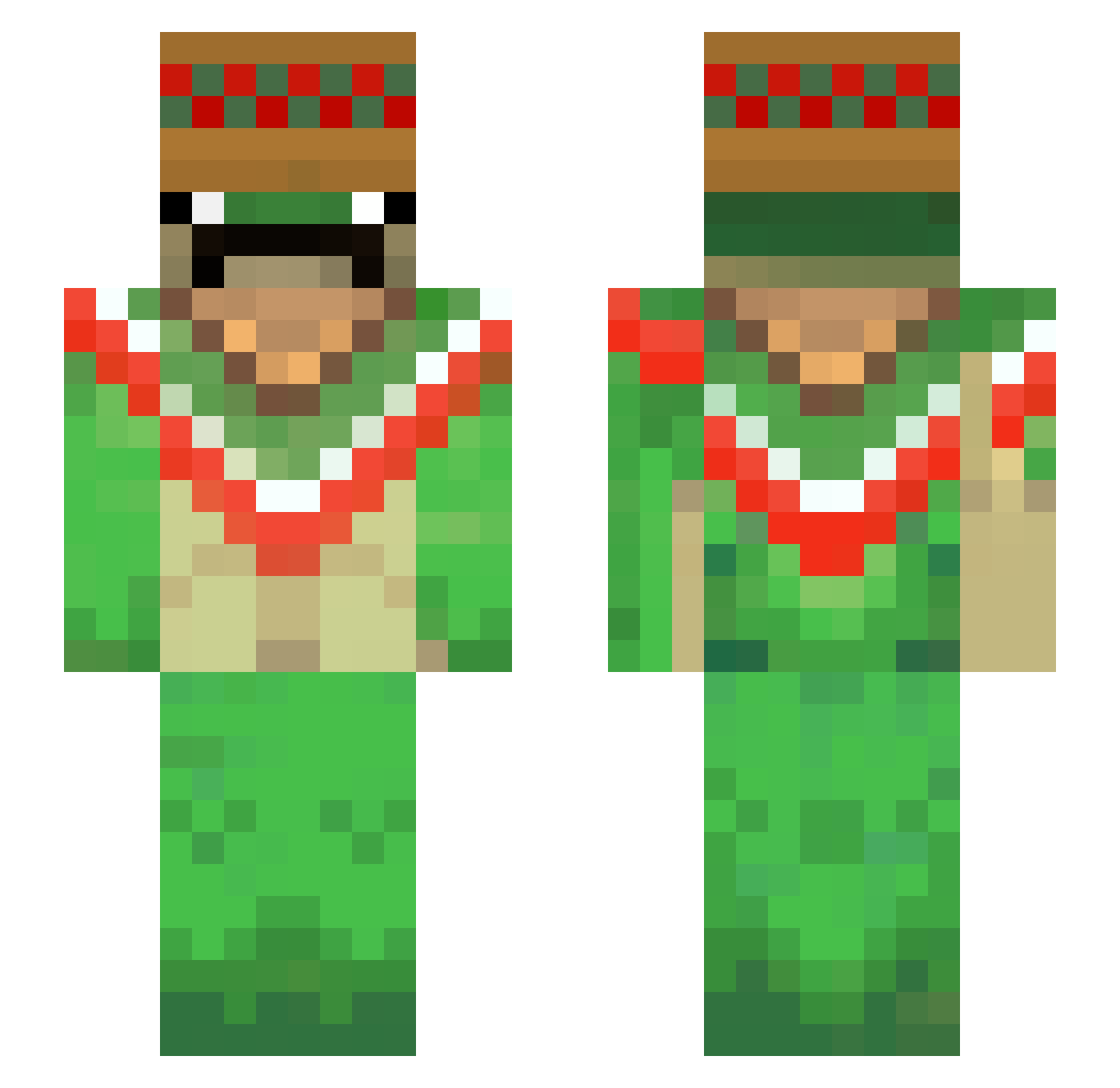 Becky00x Minecraft skin, front and back view