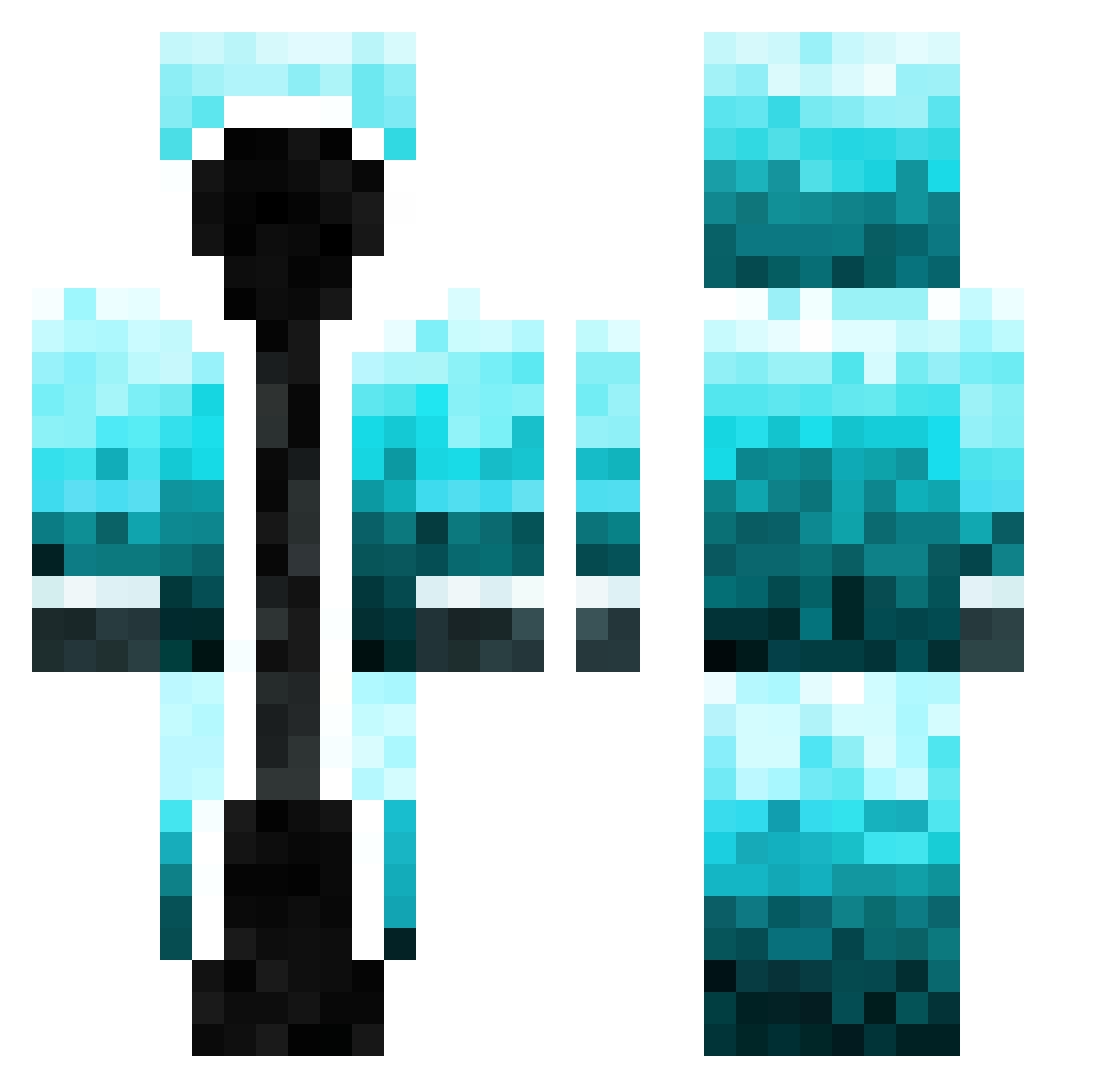 Frostplays111 Minecraft skin, front and back view