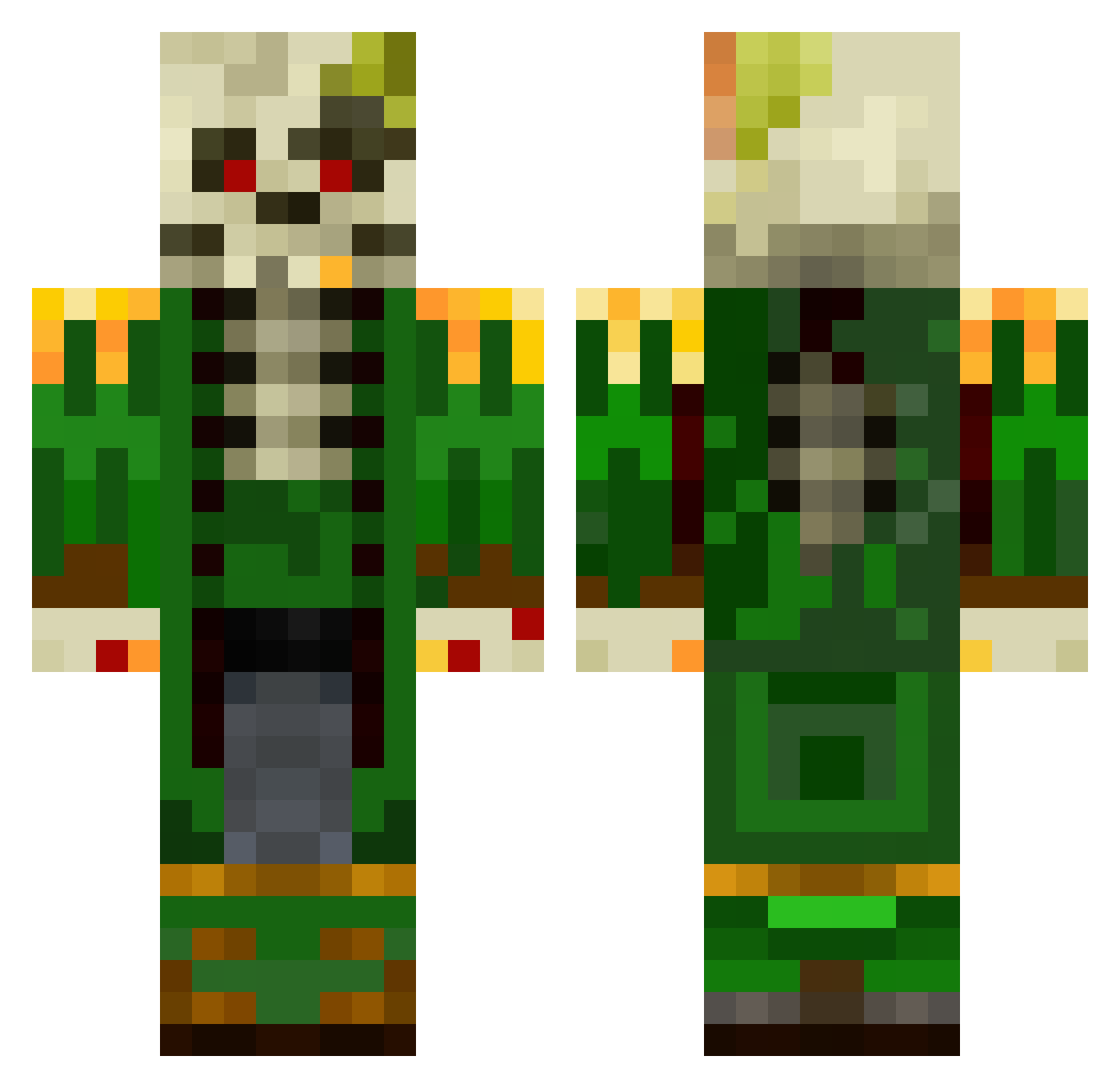 skullshotplayz2 Minecraft skin, front and back view