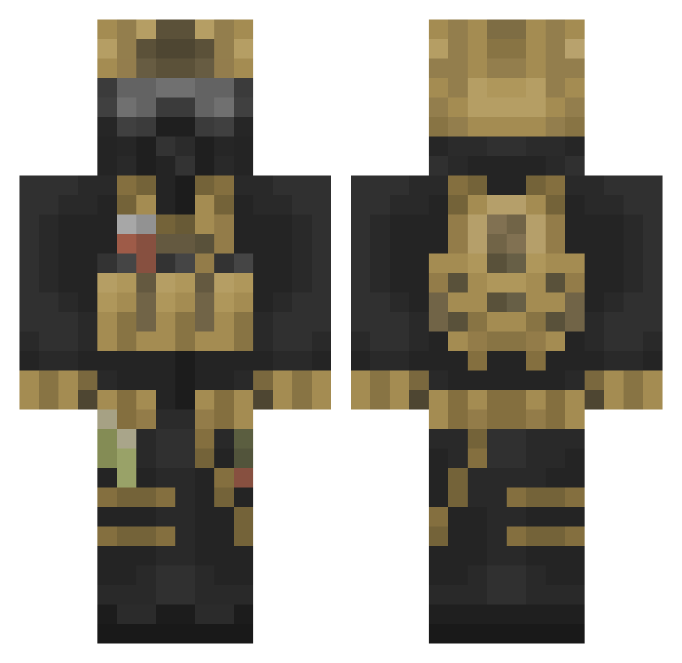 Fighting_reaper1 Minecraft skin, front and back view