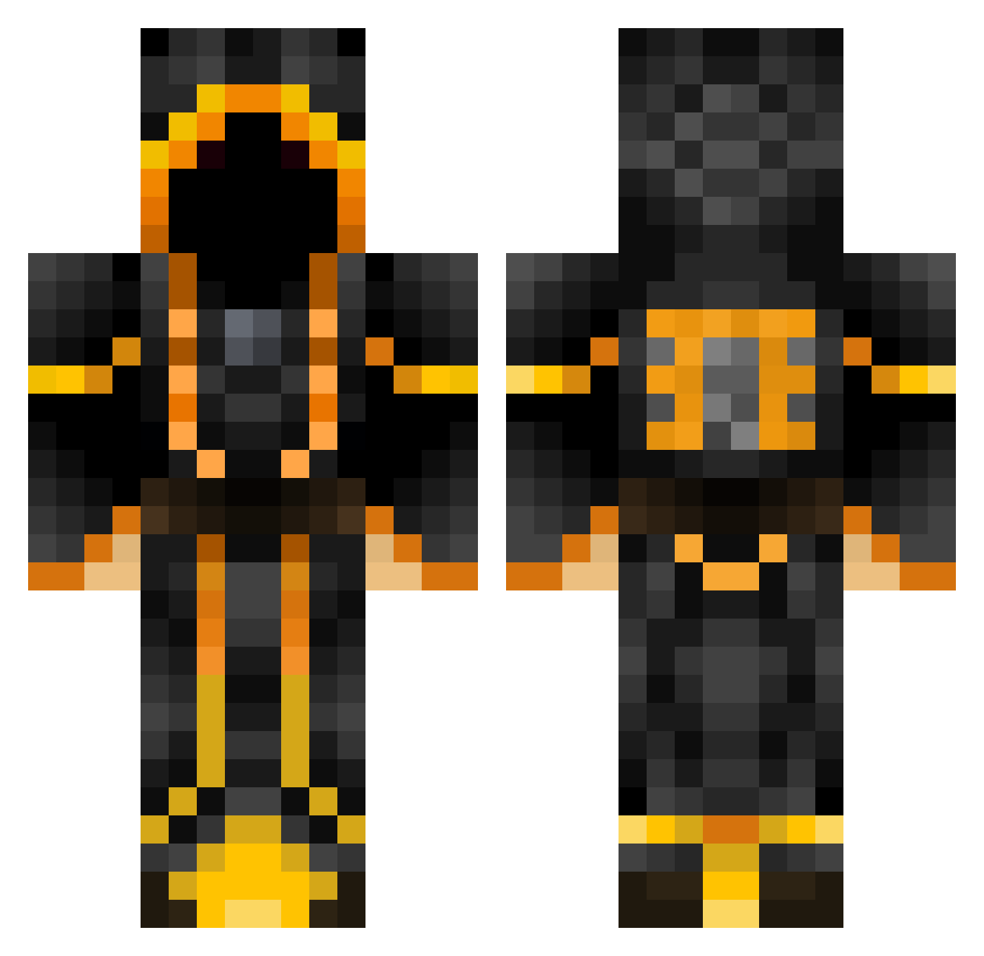 Timmydenstore Minecraft skin, front and back view