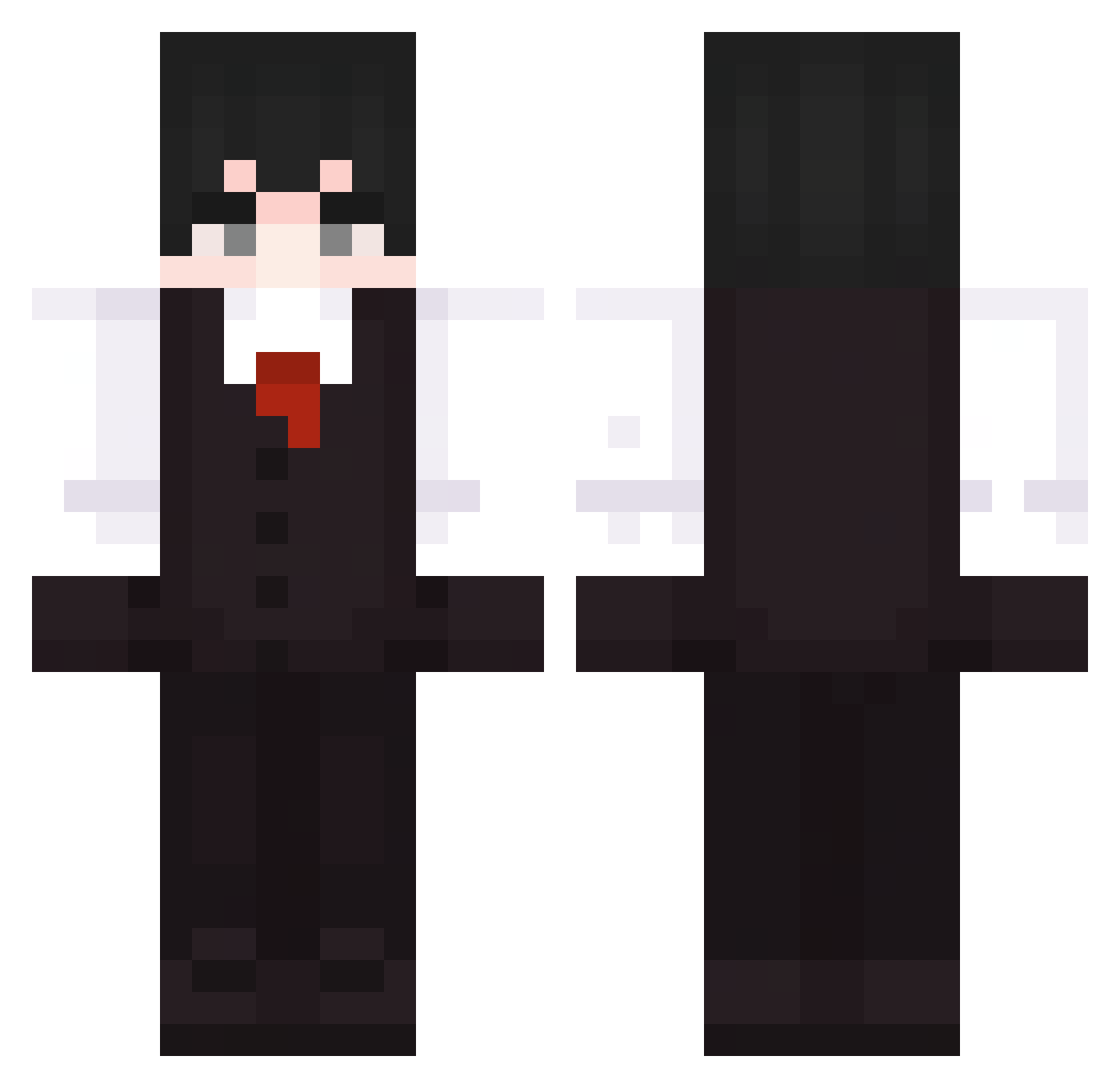 VoidWaster Minecraft skin, front and back view