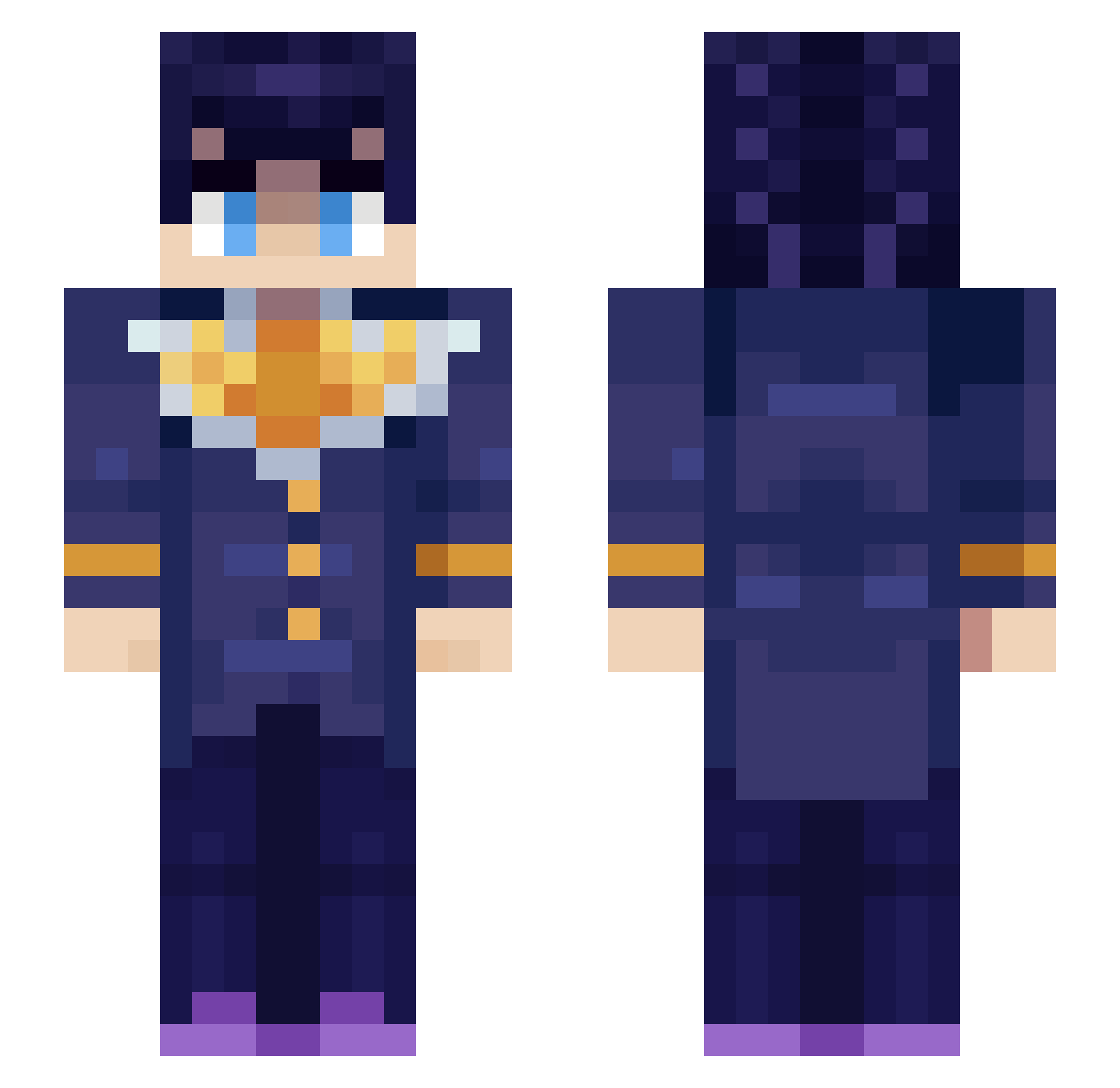 AD4LIFE Minecraft skin, front and back view