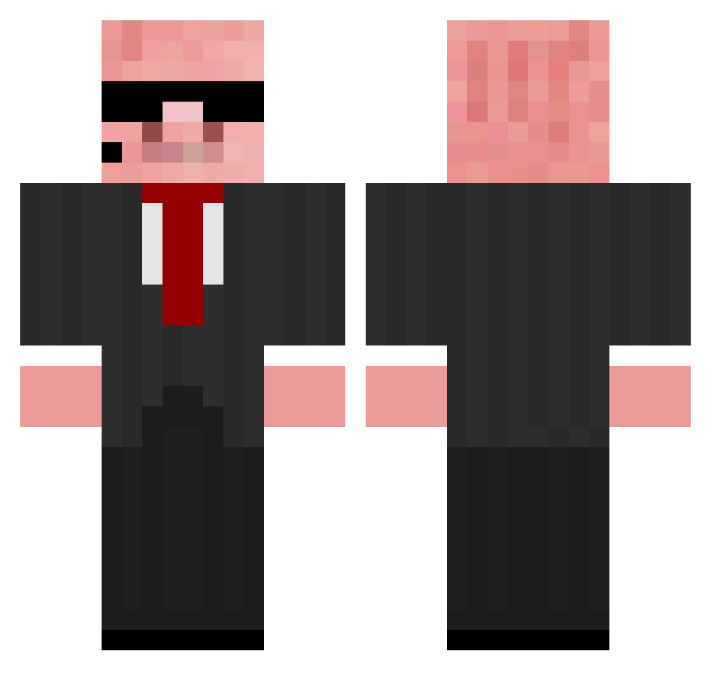 Naratian Minecraft skin, front and back view