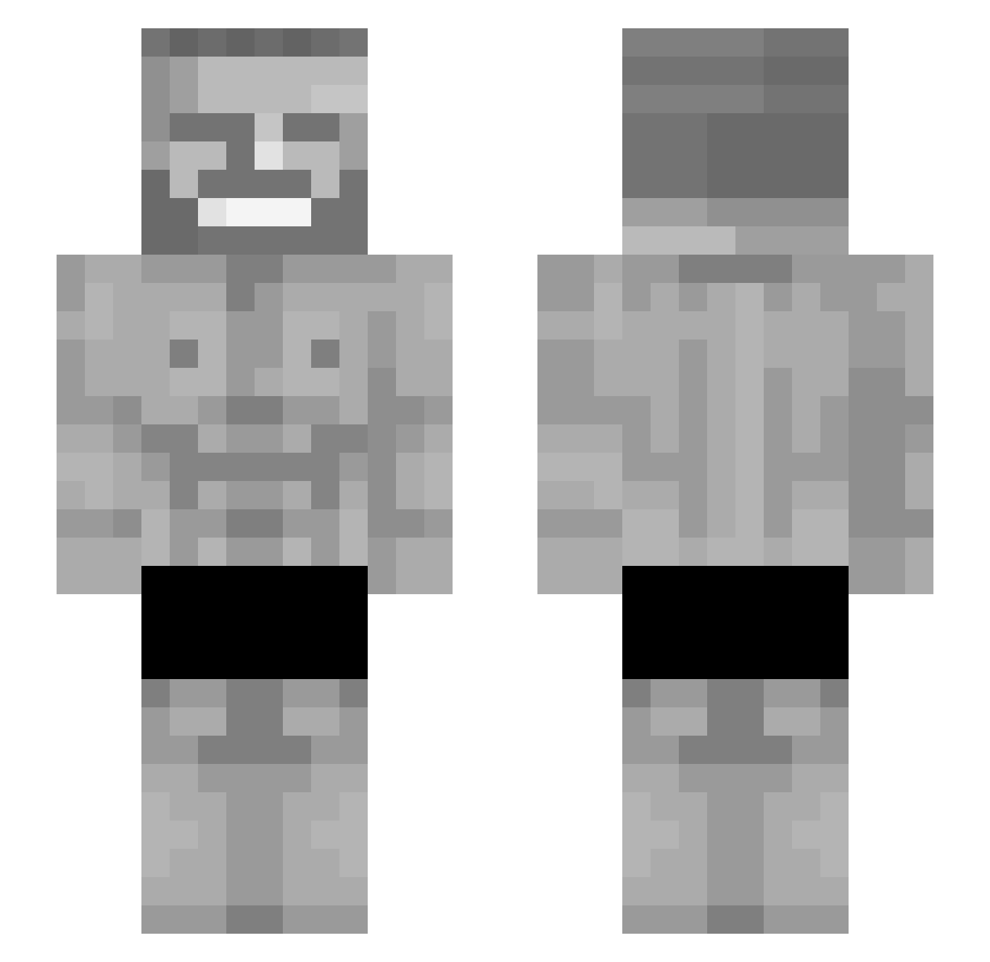 u90lk Minecraft skin, front and back view