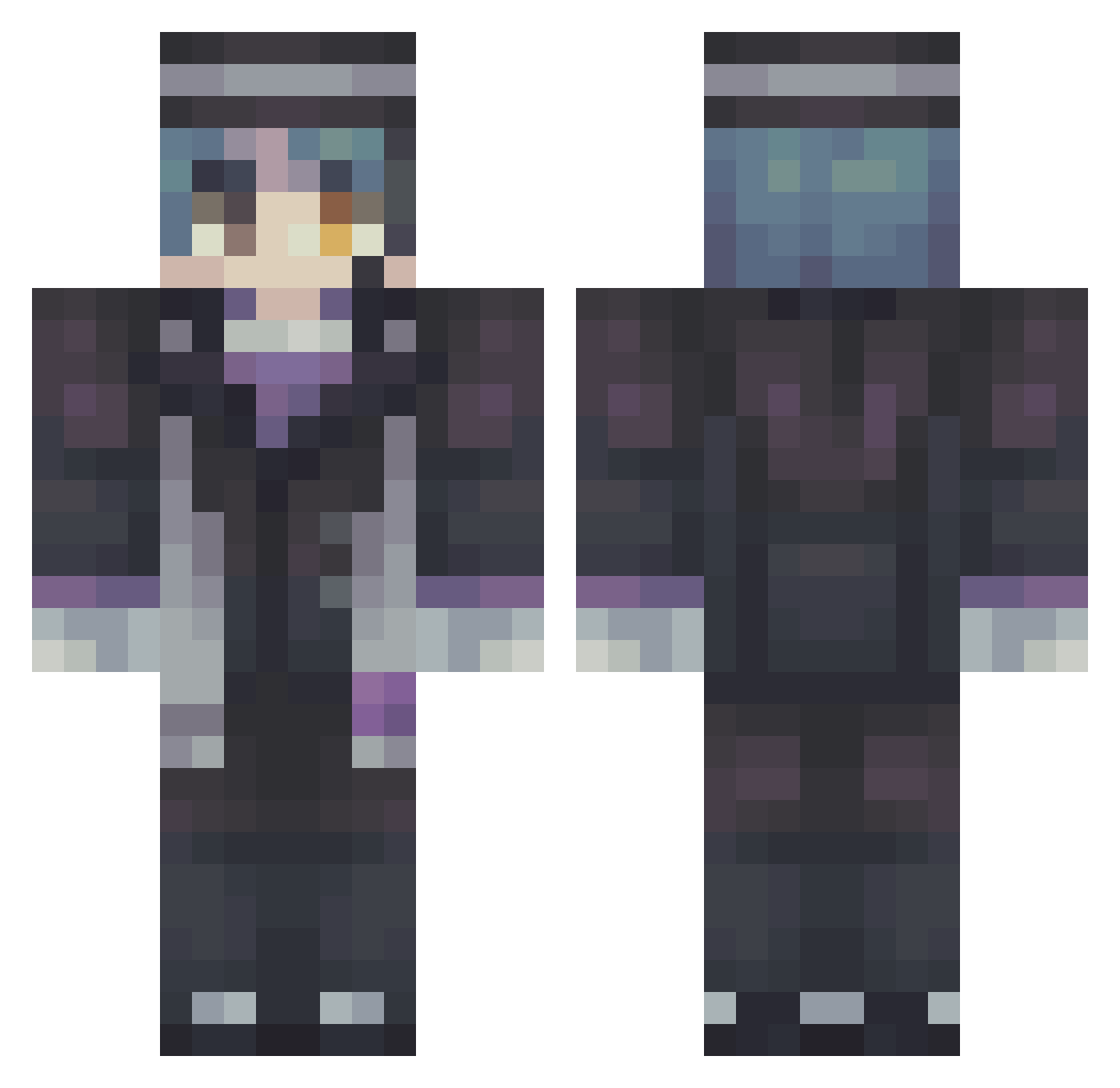 Cloudisaur_xyz Minecraft skin, front and back view