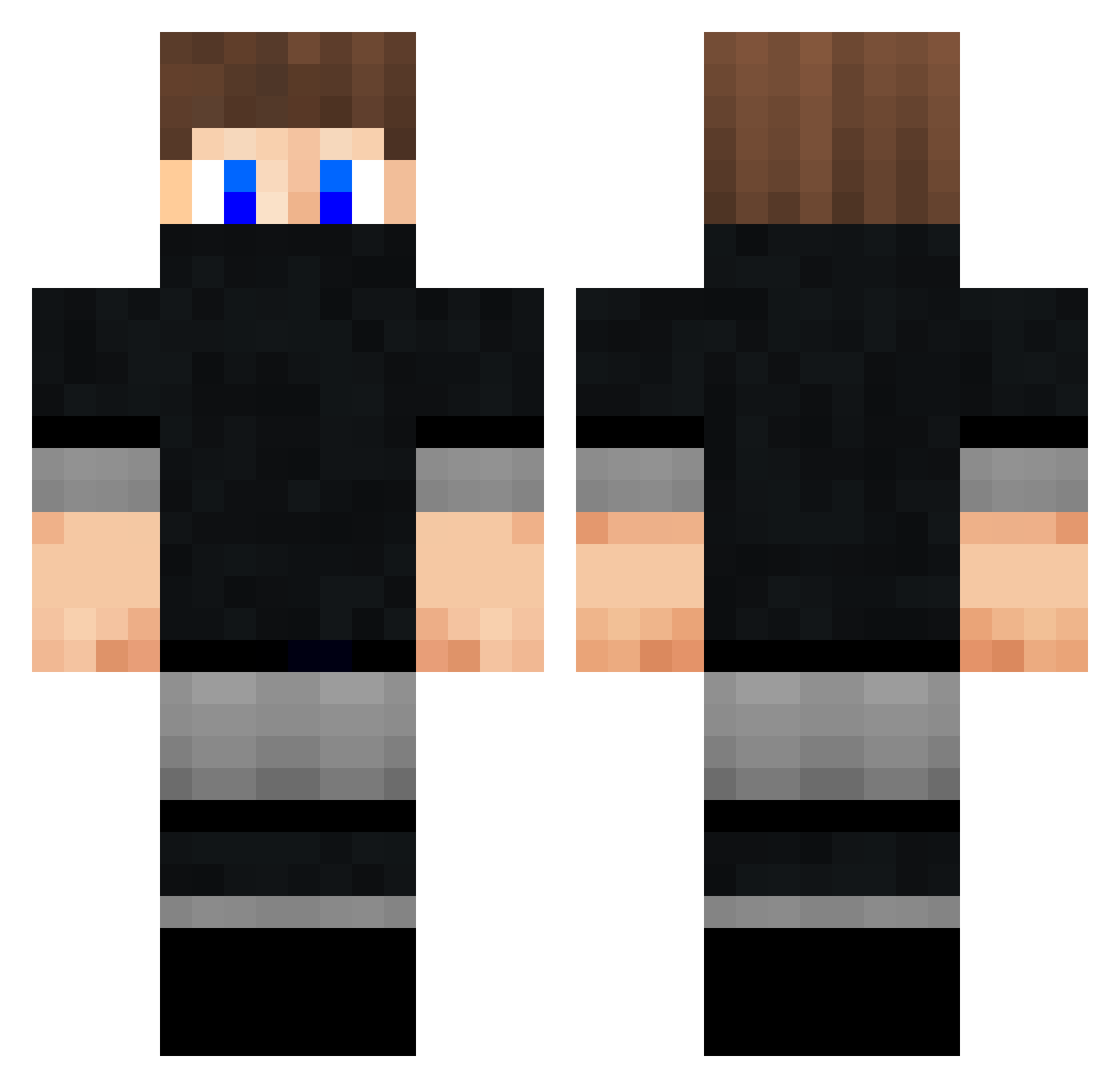 slowlyDuckFNA Minecraft skin, front and back view
