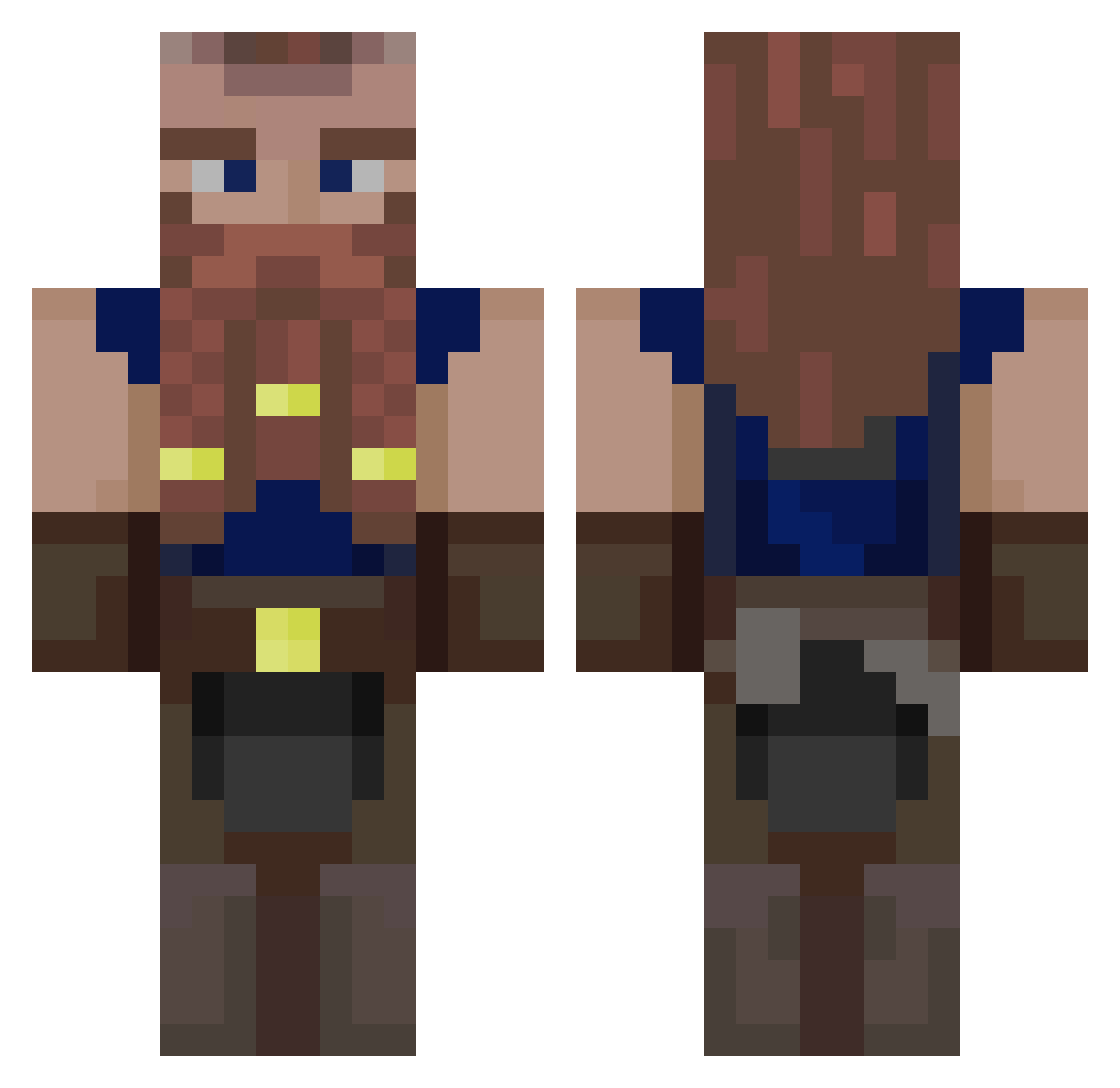 Pain_offender Minecraft skin, front and back view