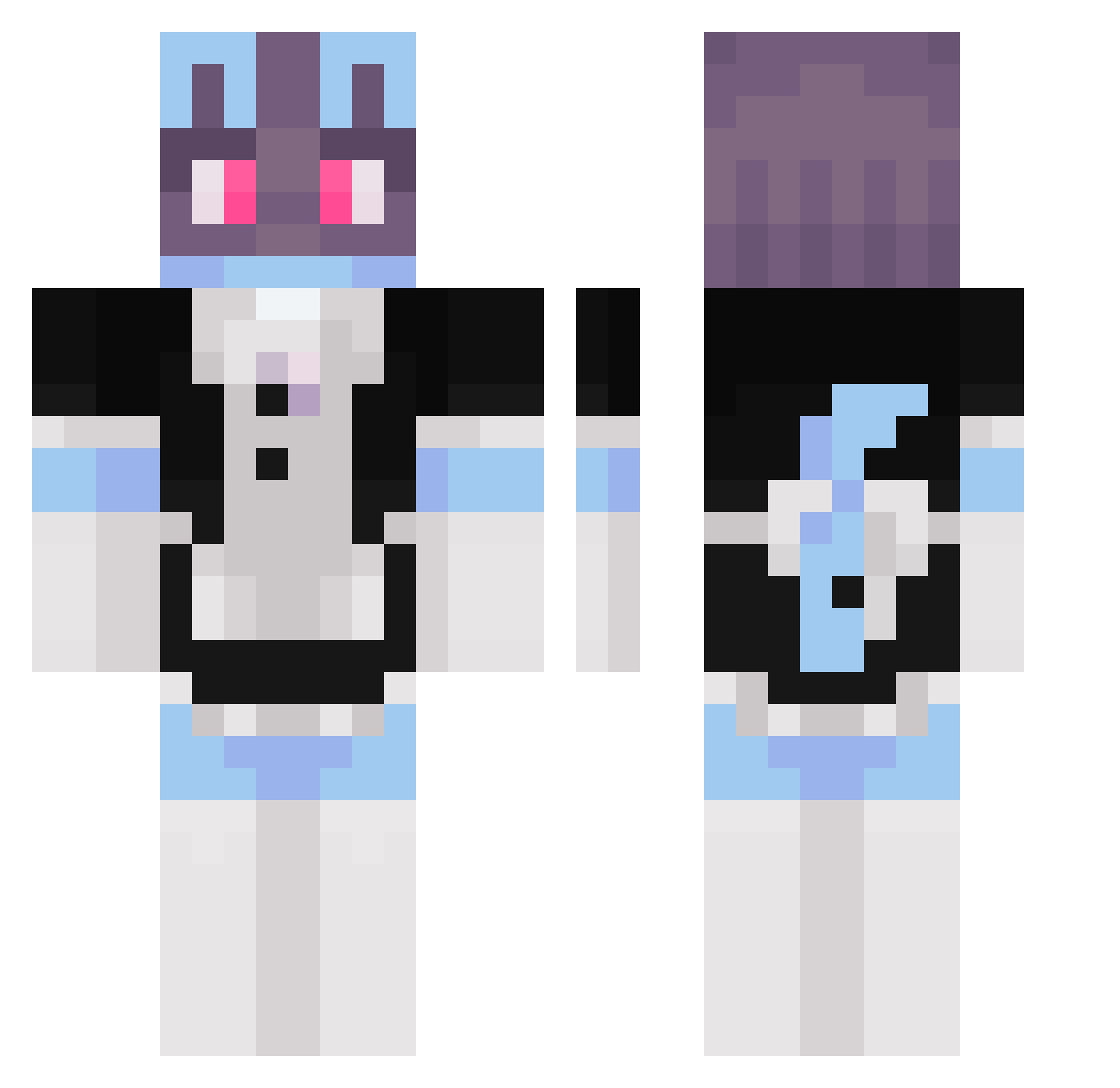 Unlucky2003 Minecraft skin, front and back view