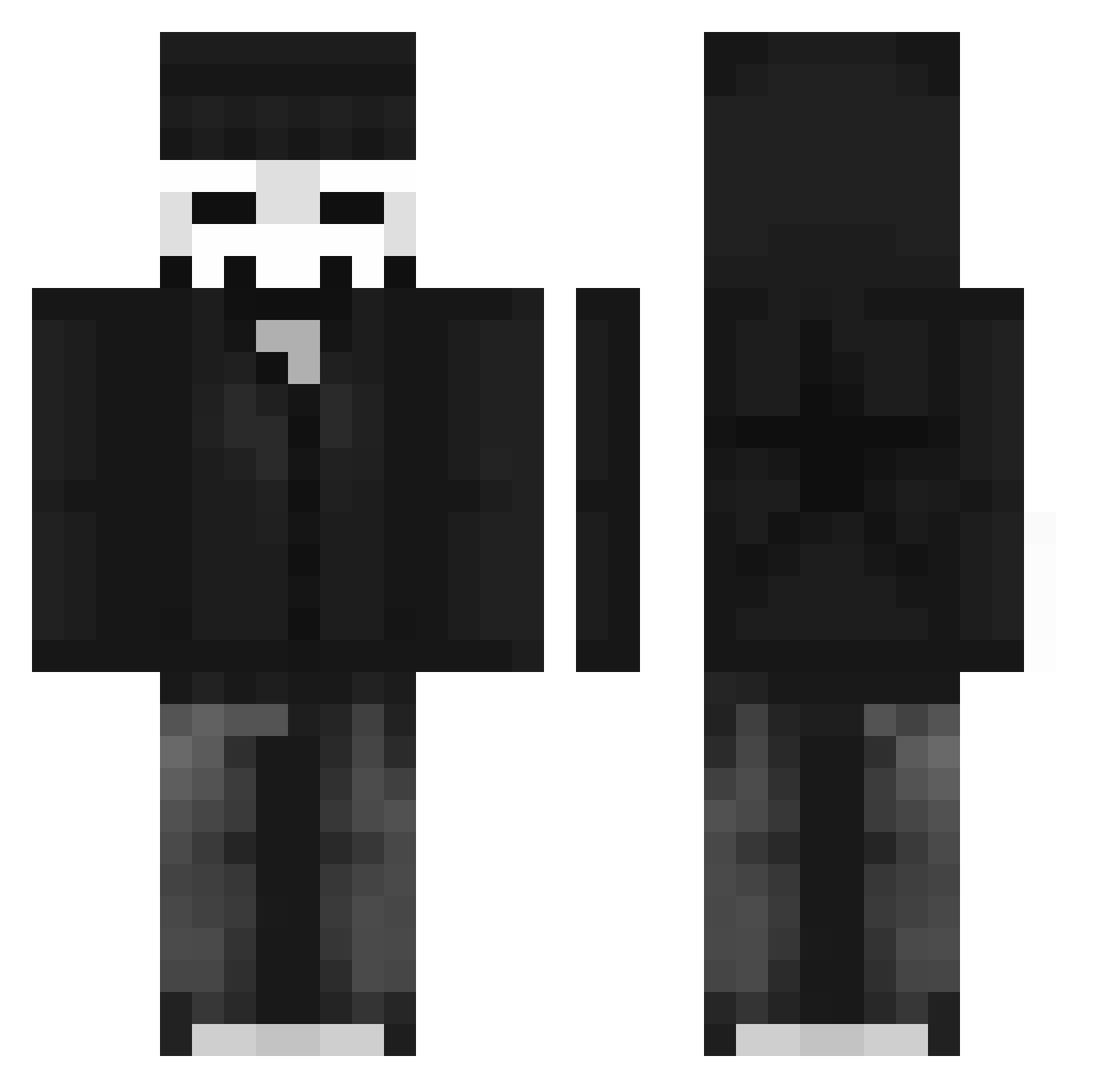 WaffleRanger Minecraft skin, front and back view