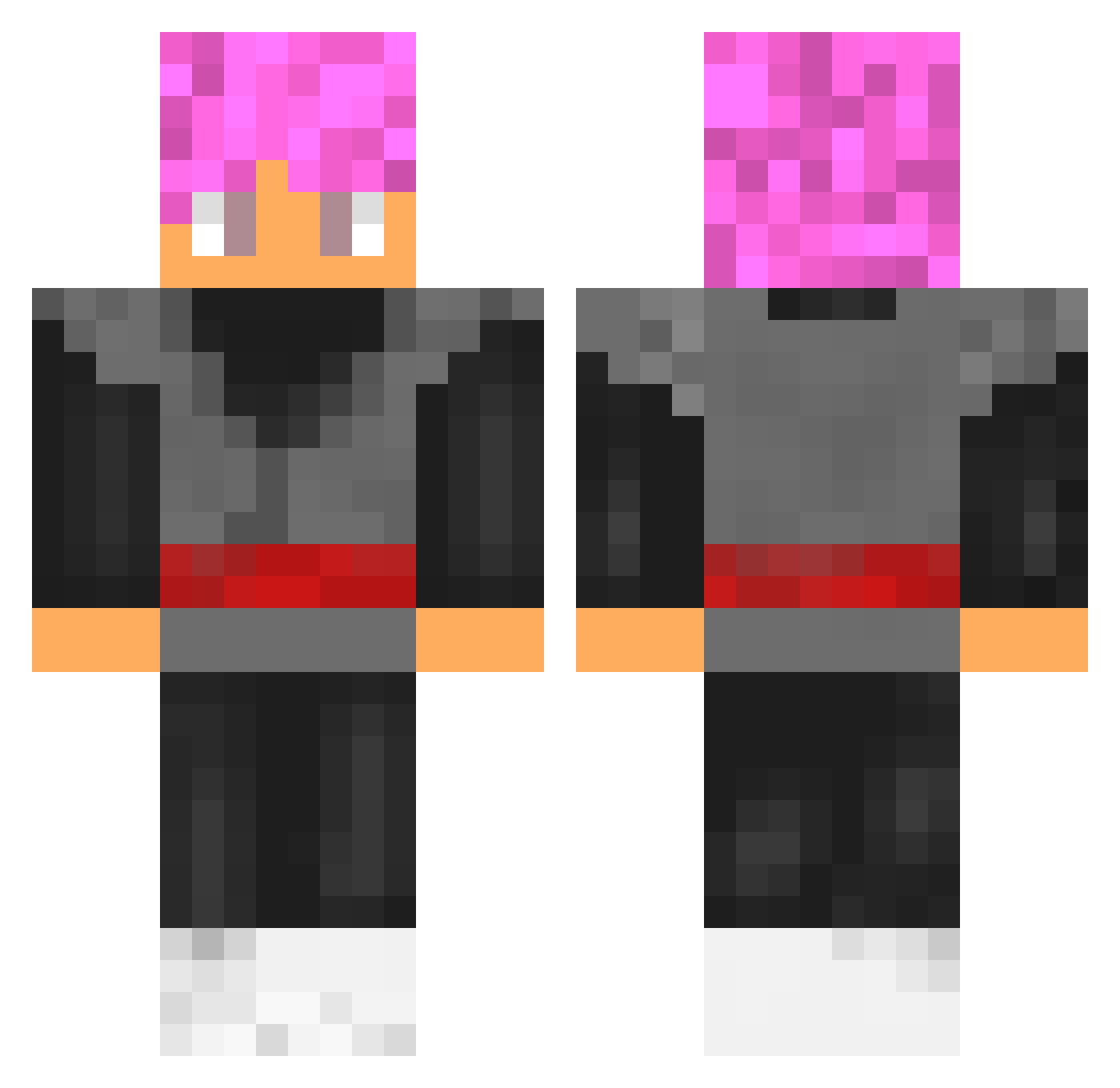 Buriedi Minecraft skin, front and back view
