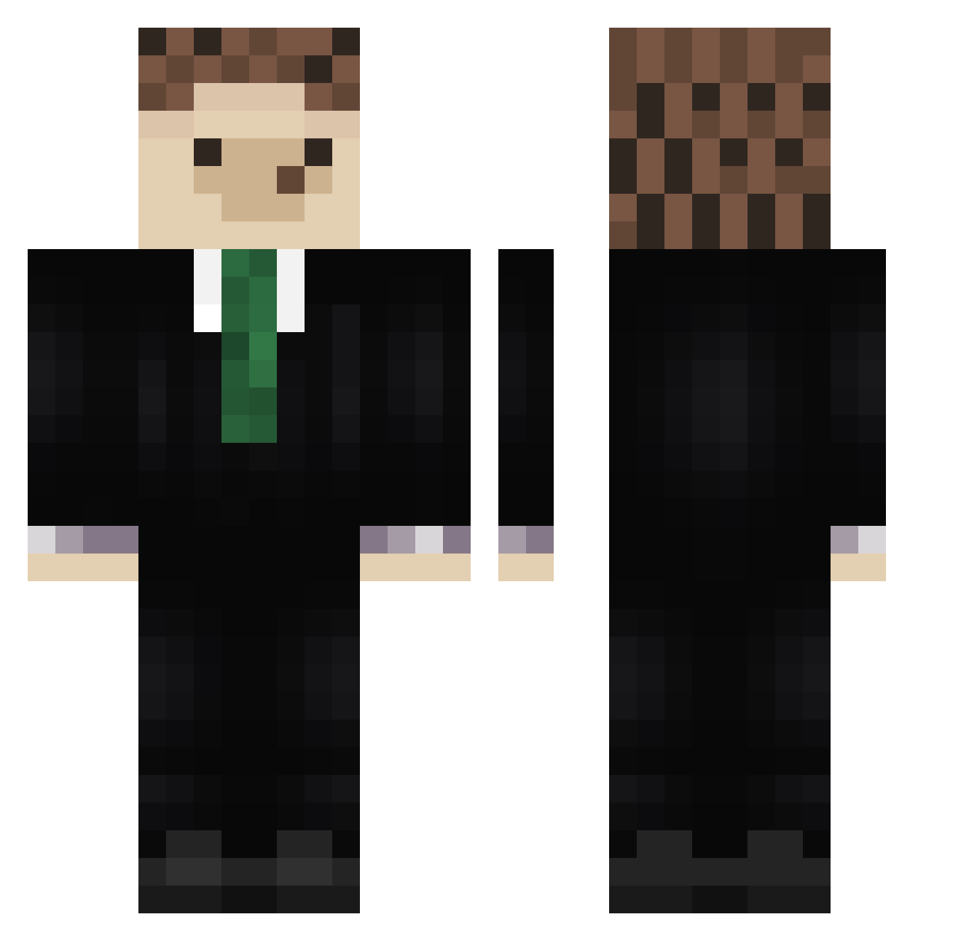 SSANE422 Minecraft skin, front and back view