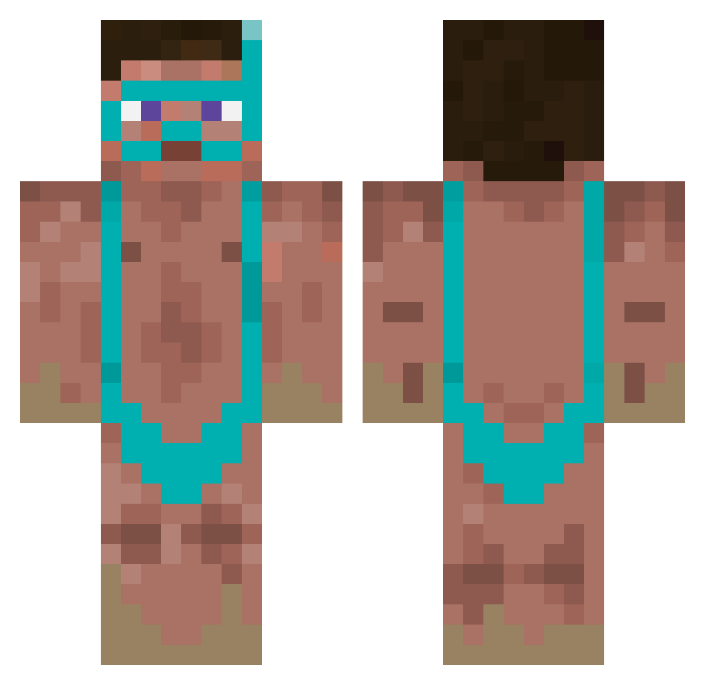 GlOcKy62 Minecraft skin, front and back view