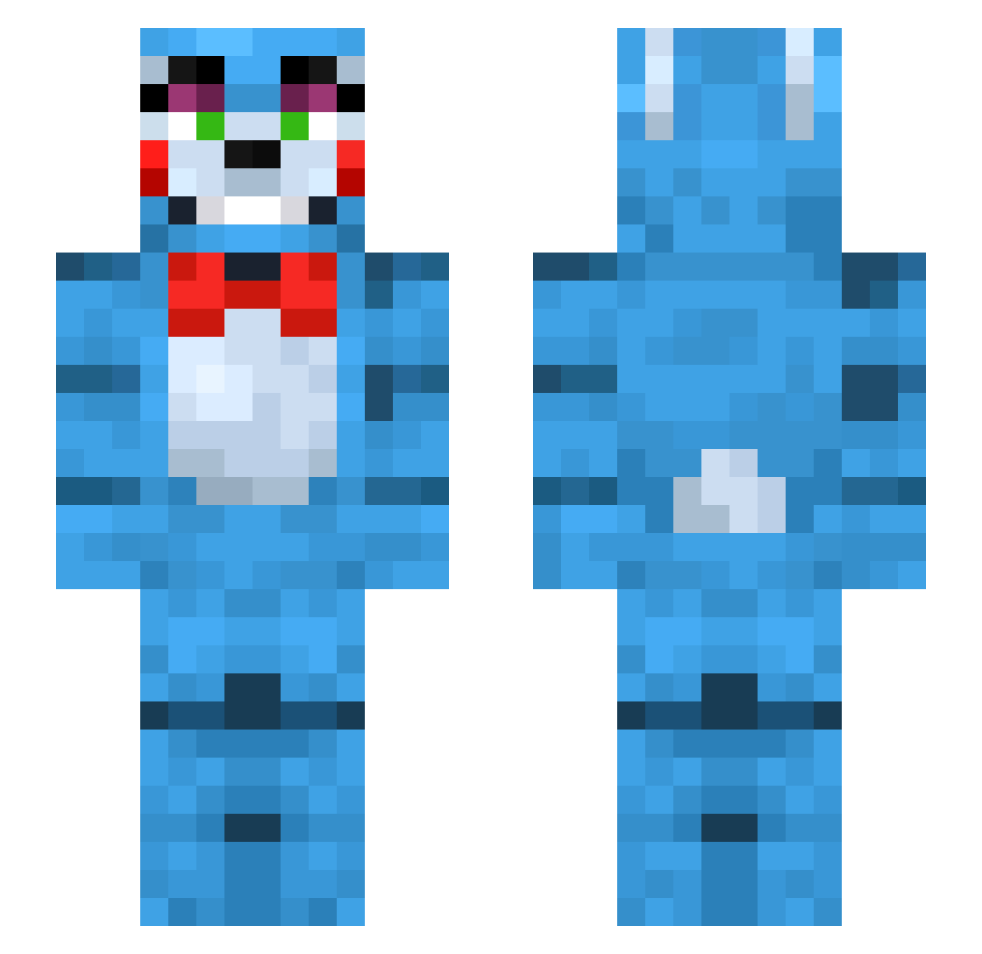 XOZACZEK Minecraft skin, front and back view