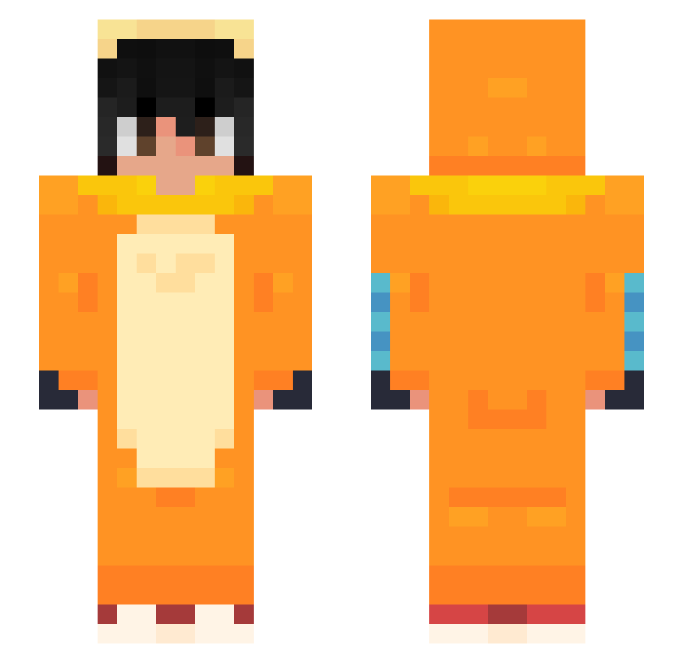 ype7 Minecraft skin, front and back view