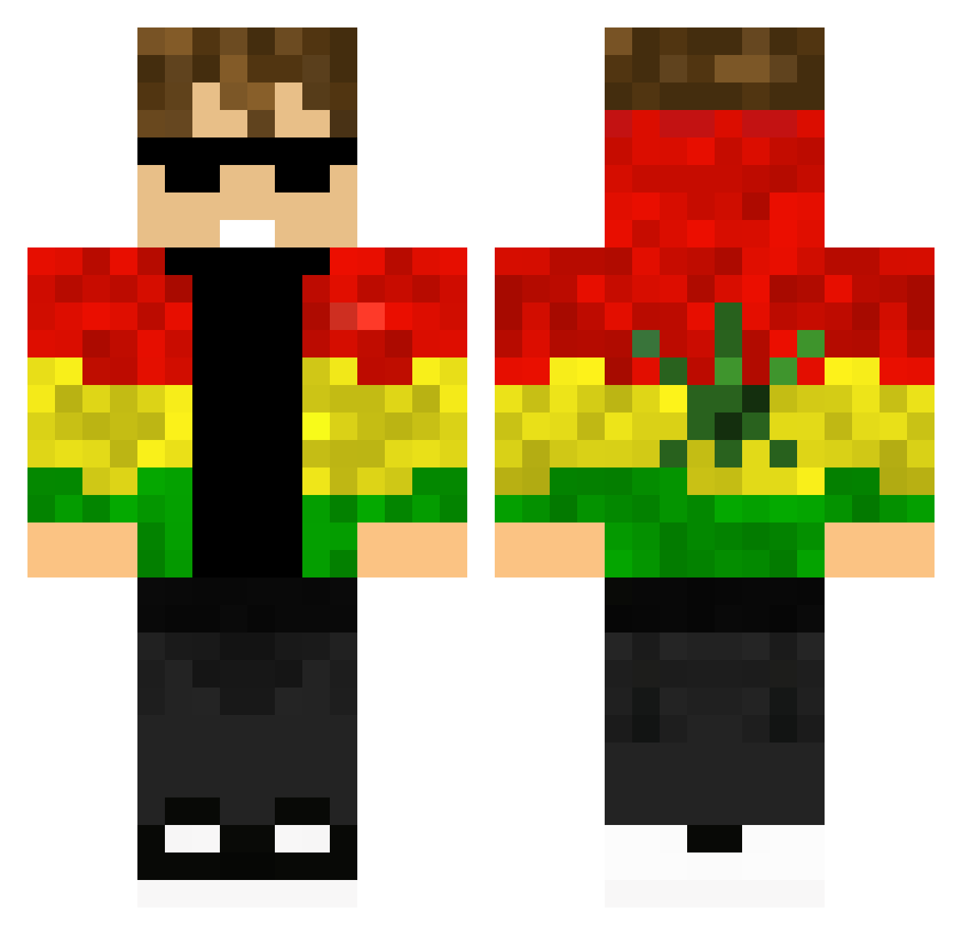 zenthex Minecraft skin, front and back view
