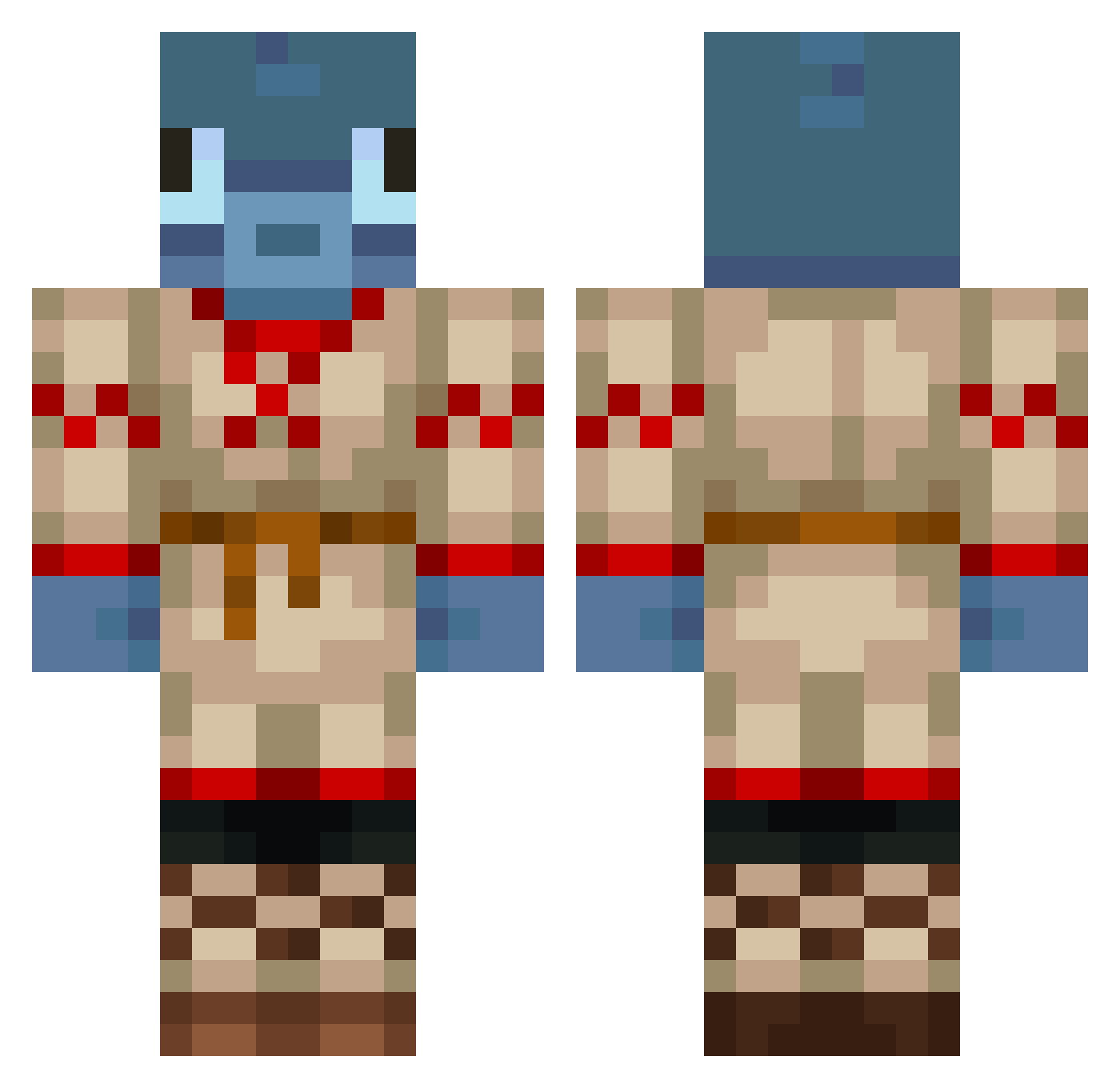 ImHarga Minecraft skin, front and back view