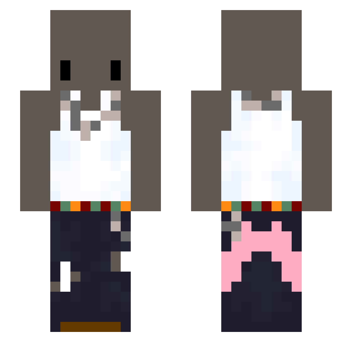 sonderK Minecraft skin, front and back view