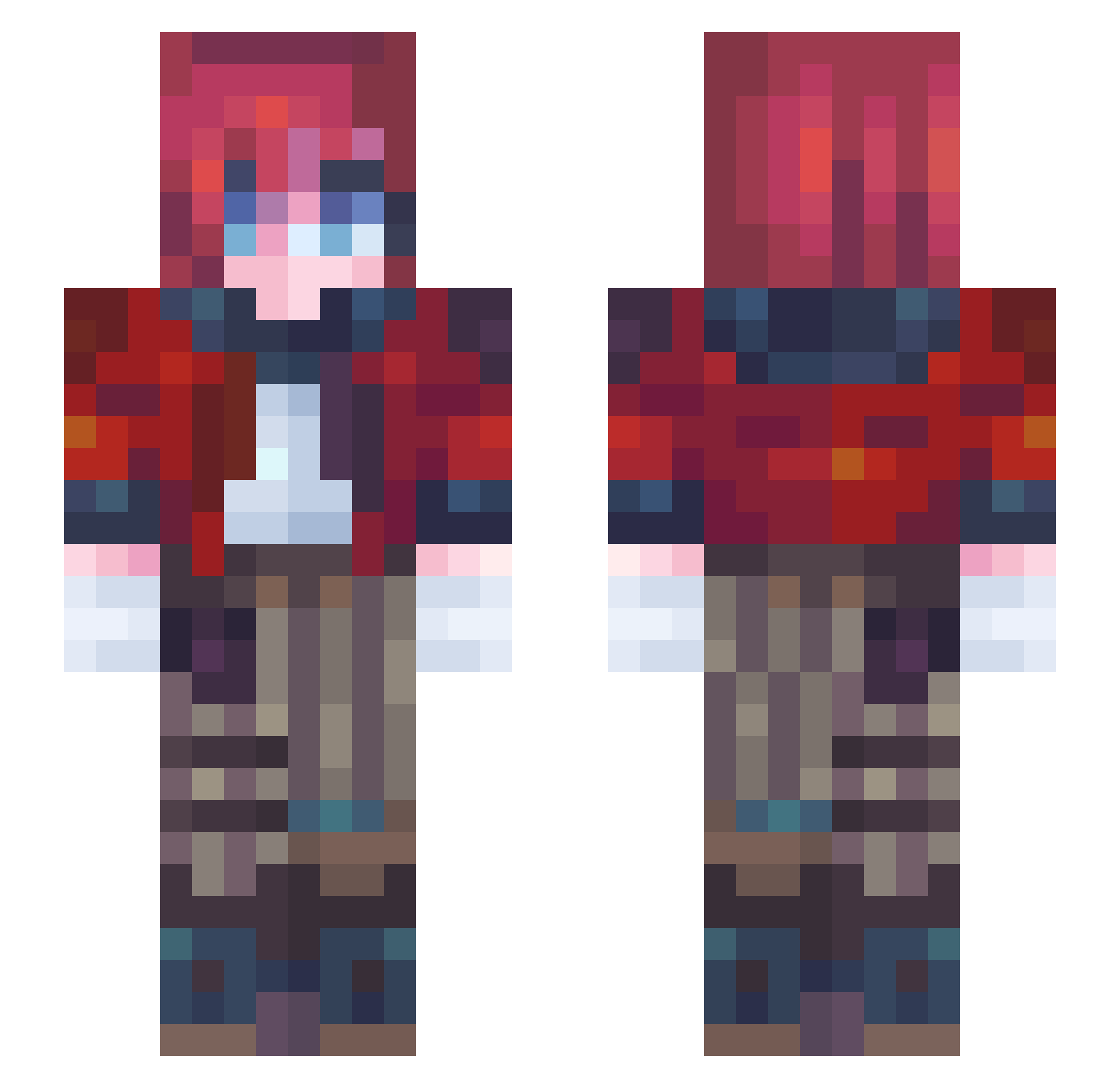 Mariosito Minecraft skin, front and back view