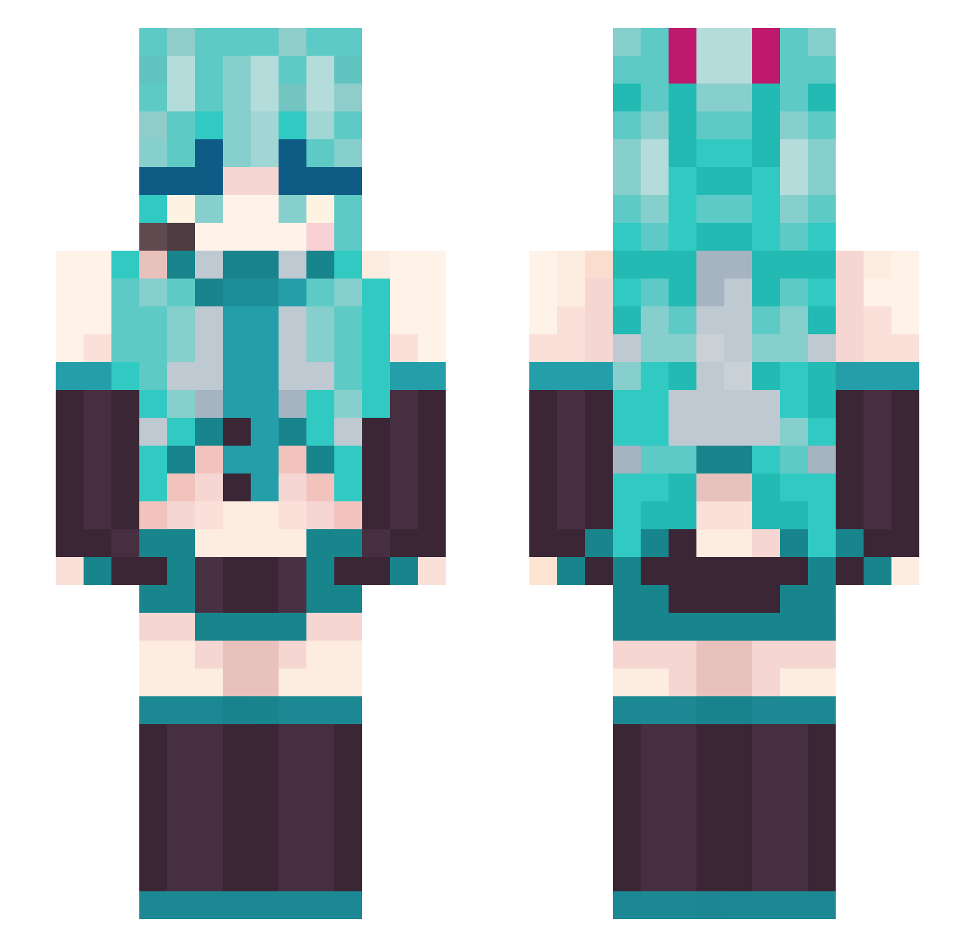 strawb3rry3 Minecraft skin, front and back view
