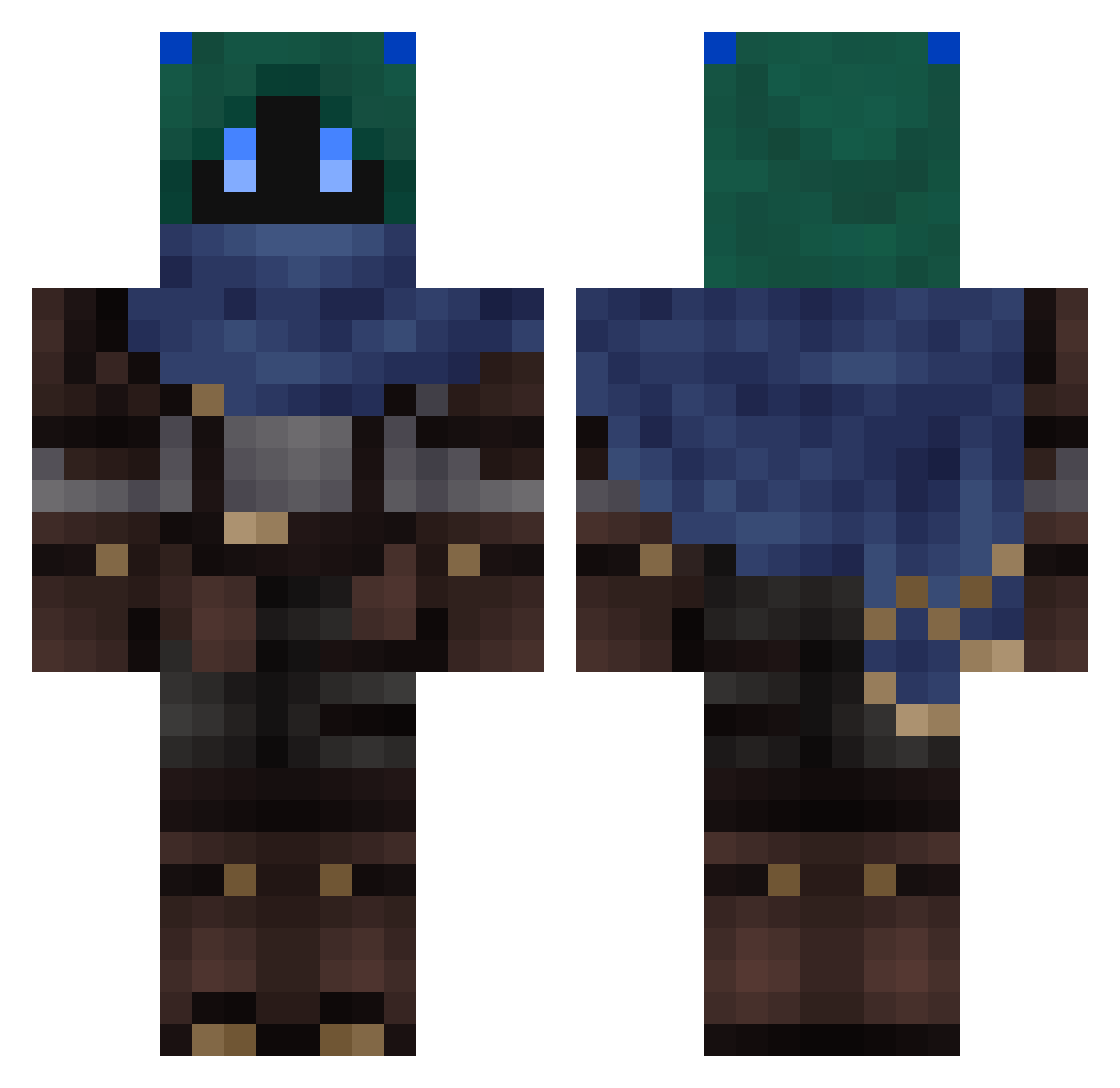 Spami4ka Minecraft skin, front and back view