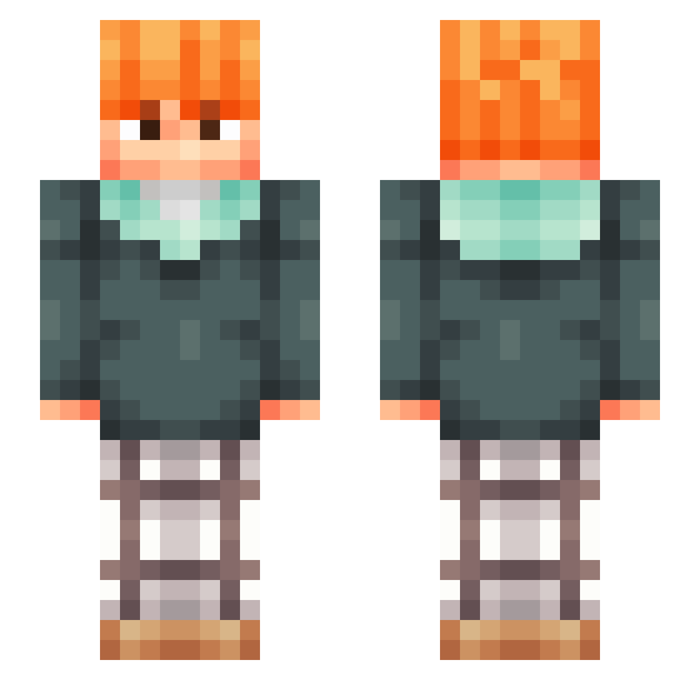 zCameron Minecraft skin, front and back view