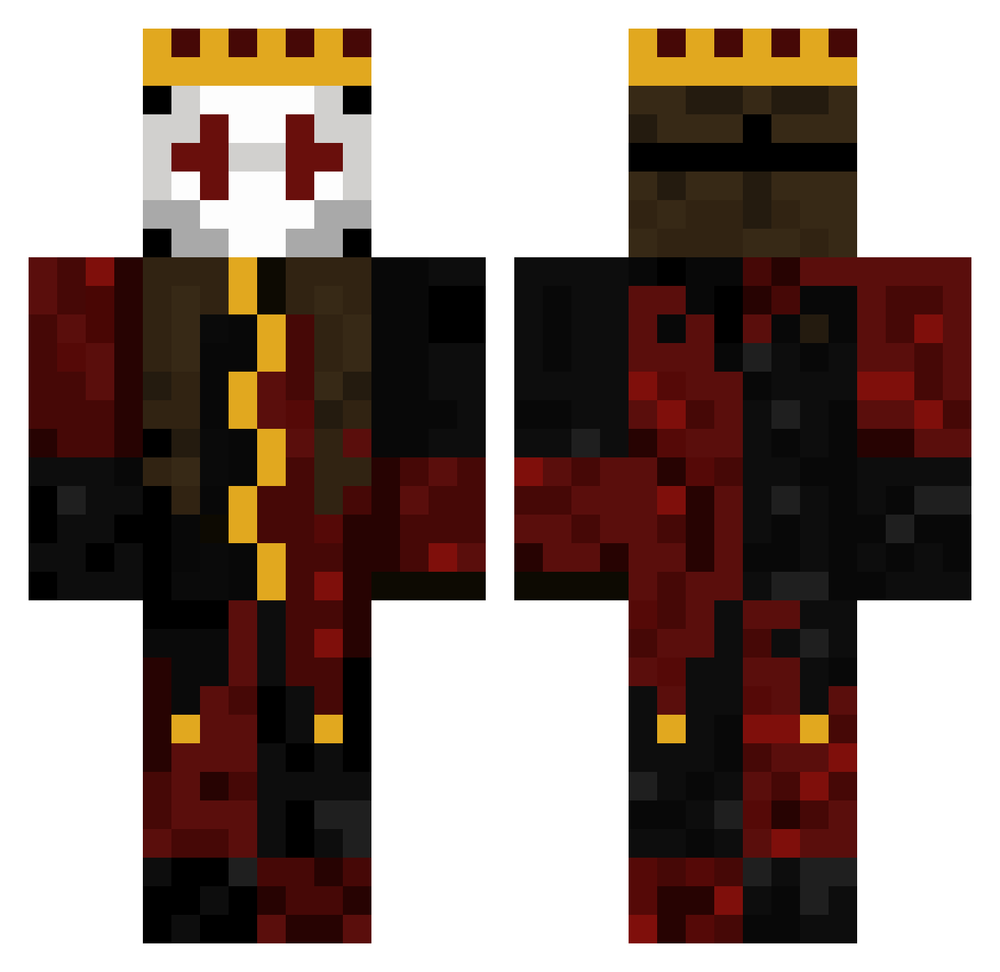 unrung Minecraft skin, front and back view