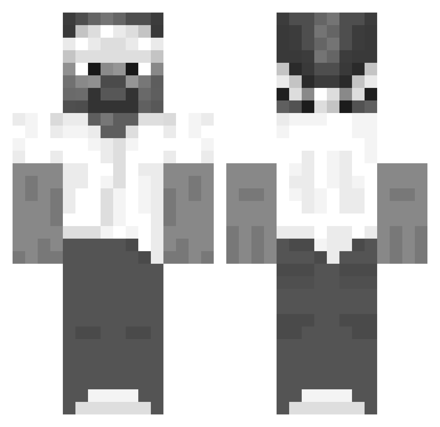 ShattxrPvP Minecraft skin, front and back view