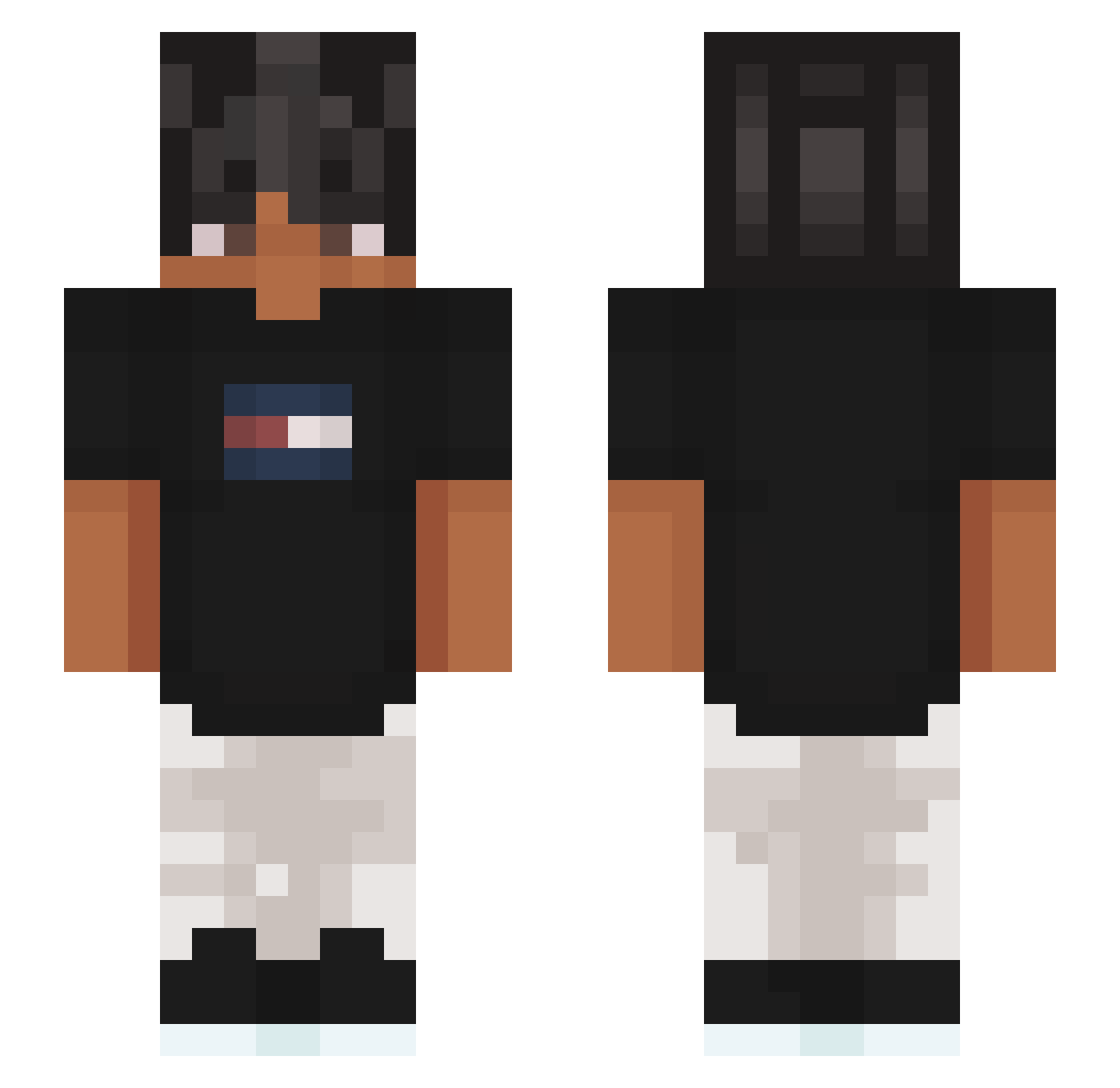 Kupid Minecraft skin, front and back view